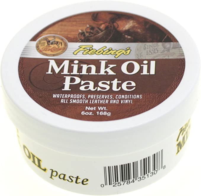 Fiebing’s Mink Oil Paste Waterproofs Preserves Conditions Leather & Vinyl 6-Oz.