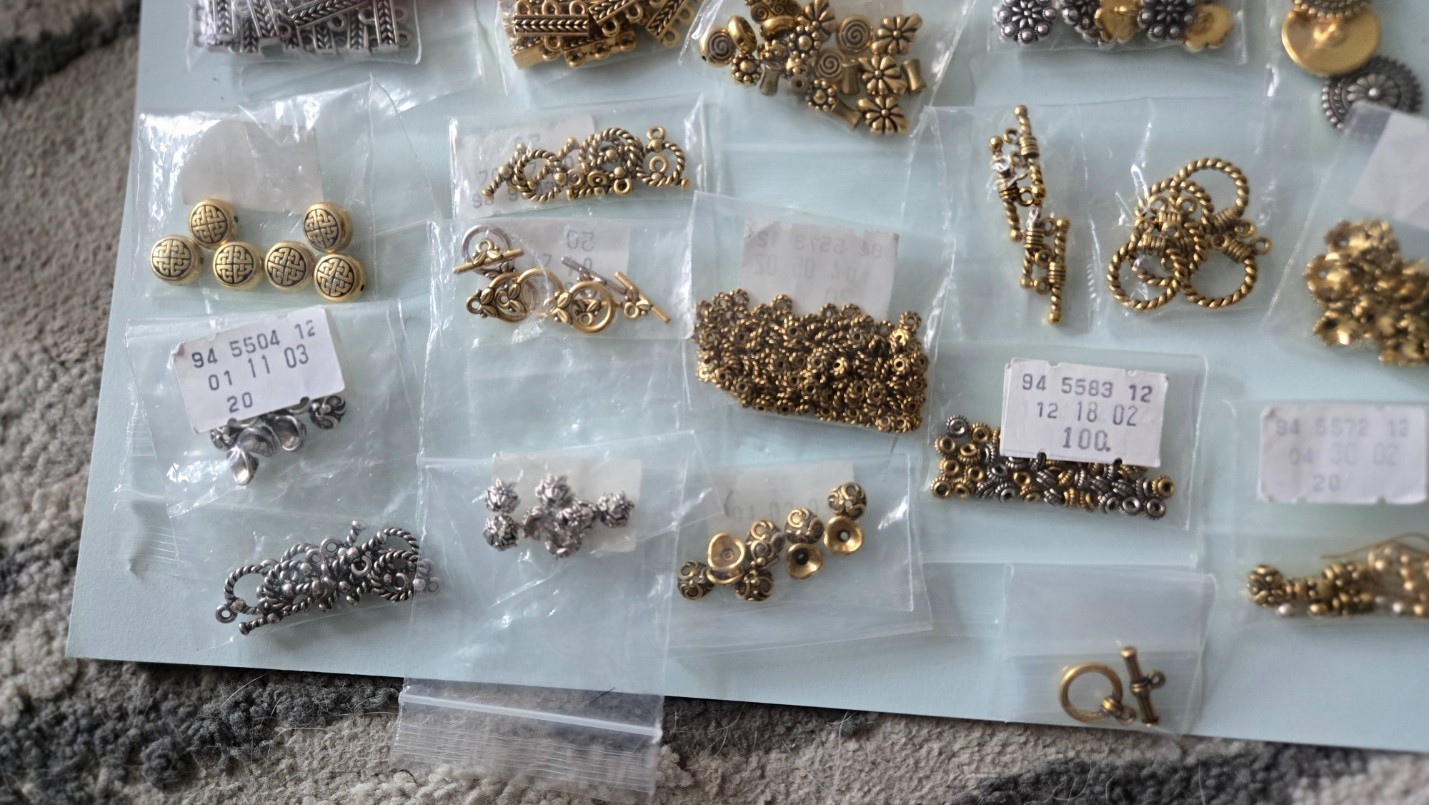 Gold & Silver Tone Lot Connectors Bead spacers, caps Jewelry Making Supplies