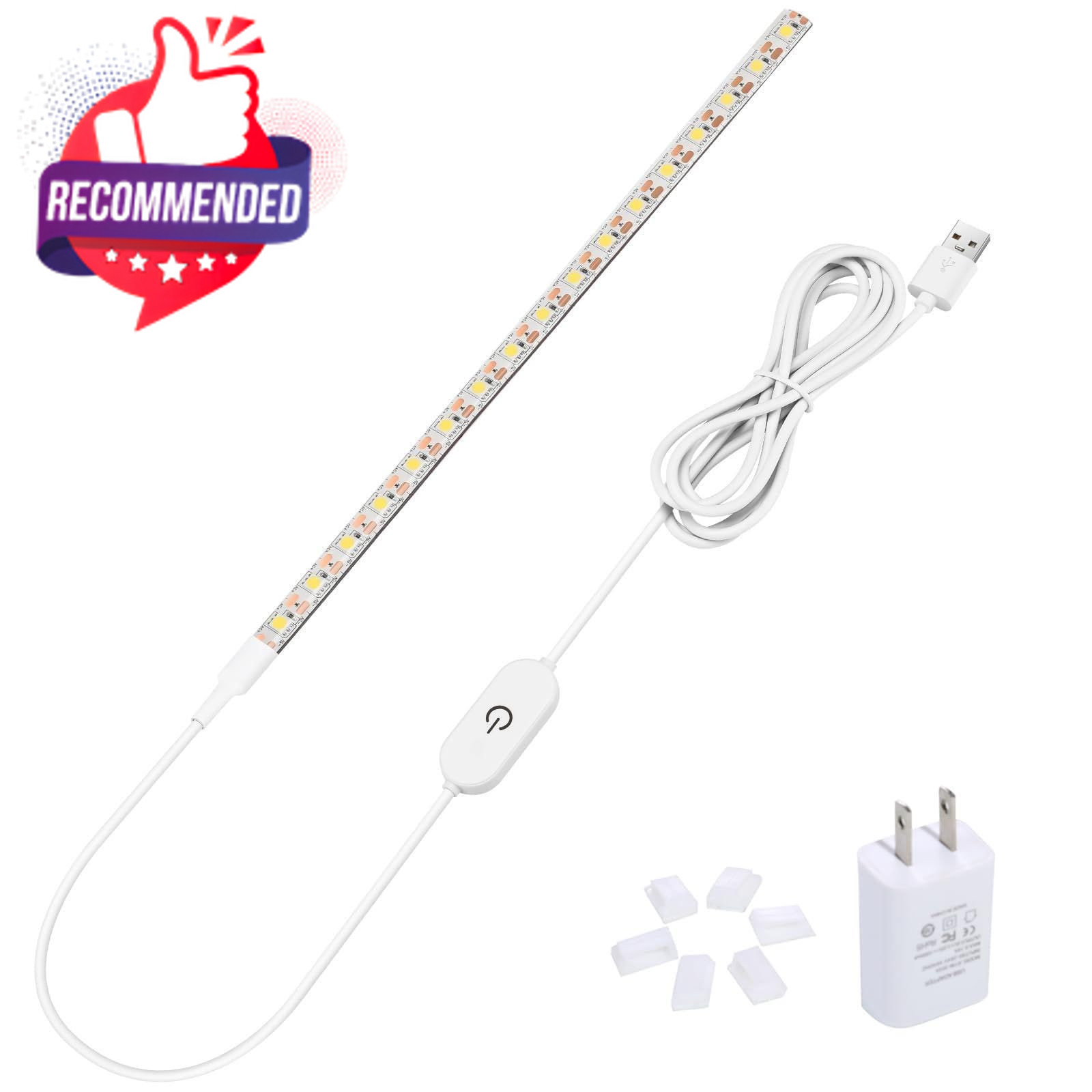 Sewing Machine Led Light Strip With Touch Dimmer, Usb Powered 6500k Cold White