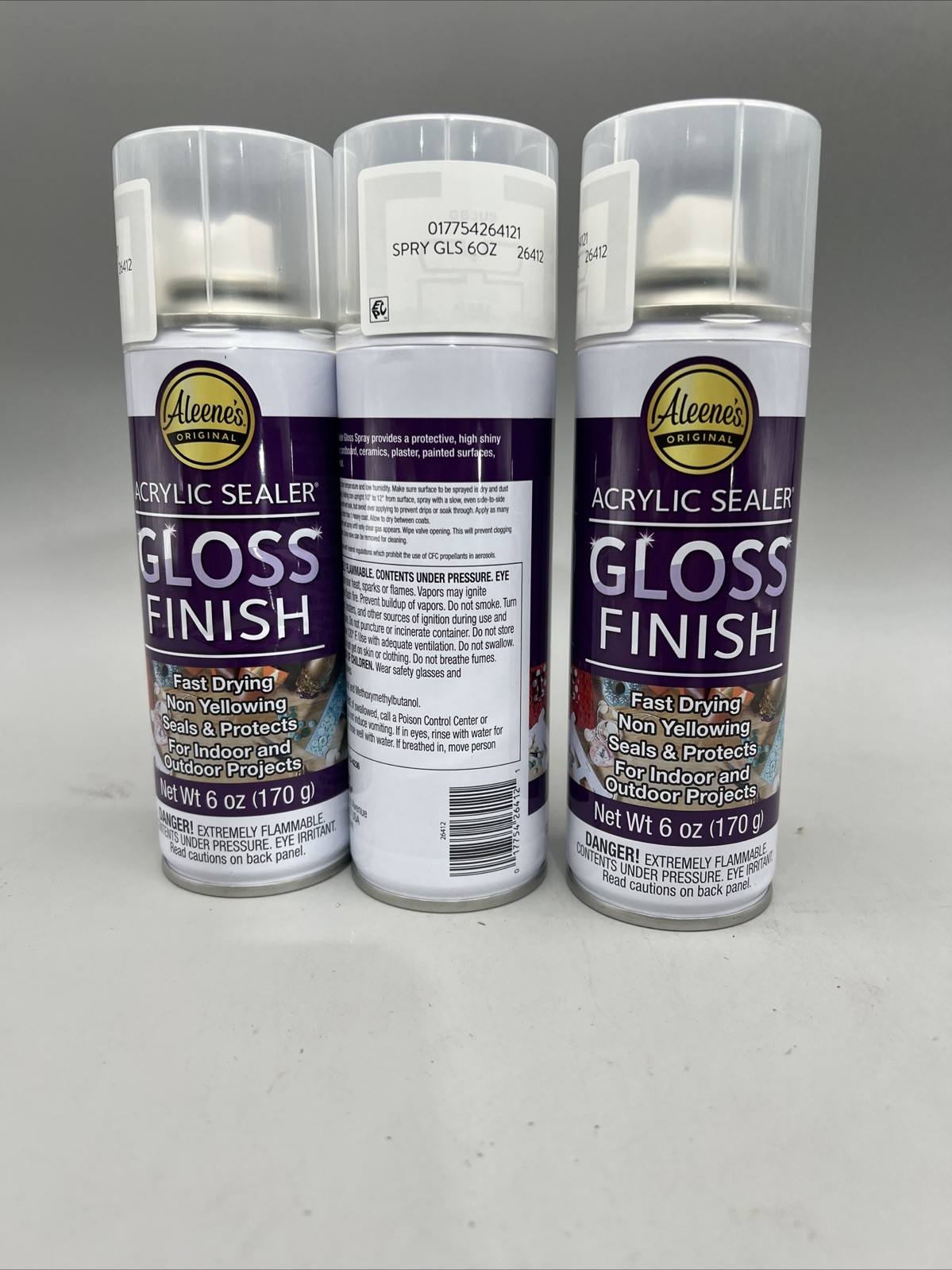 3 cans of Aleene’s 26412 Spray Gloss Finish 6 Oz Acrylic Sealer Original version