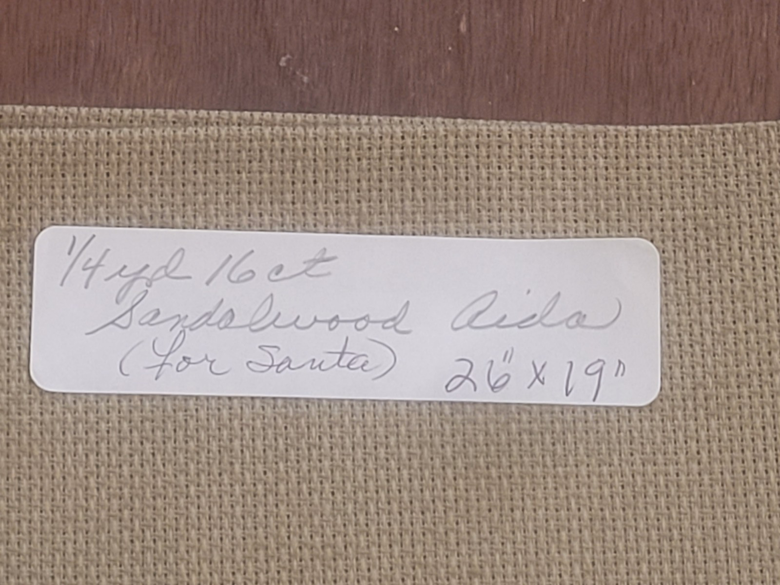16ct Aida Cloth Sandalwood Tan Cross Stitch Fabric 26″ x 19″