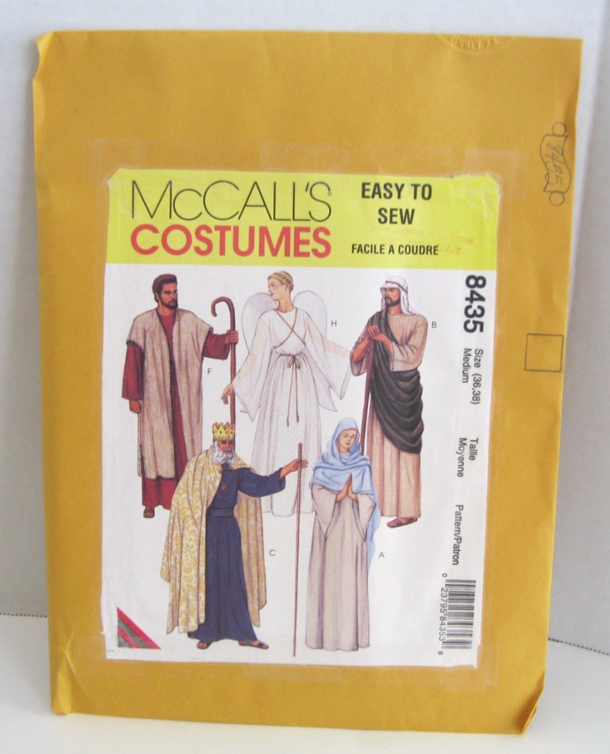 McCall’s 8435 Nativity /Biblical Unisex Adult Costume Pattern Medium (36, 38) UC