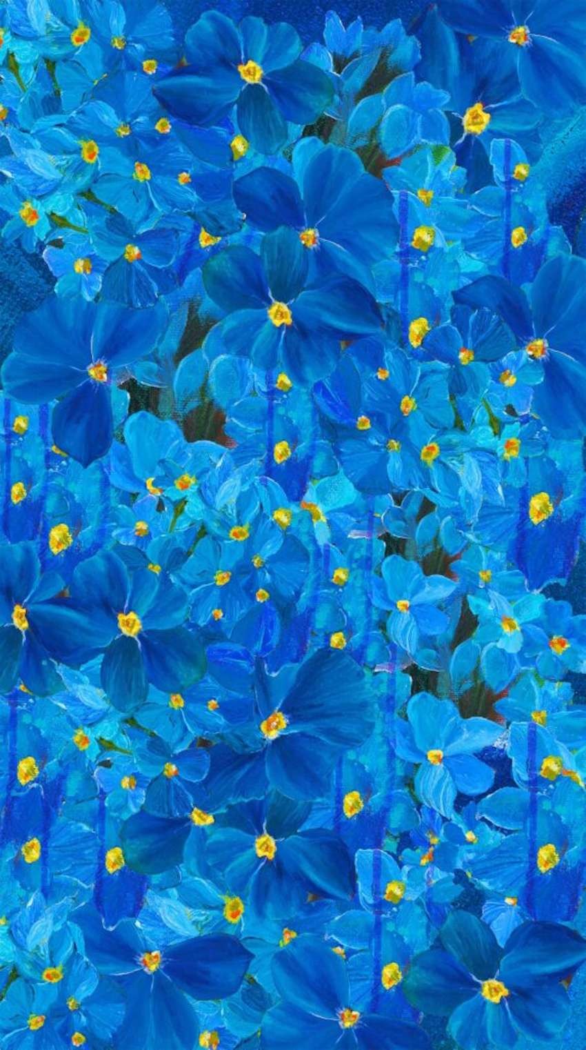 Northcott – Wildflower II – Flowers – Royal Blue, Fabric by the Yard