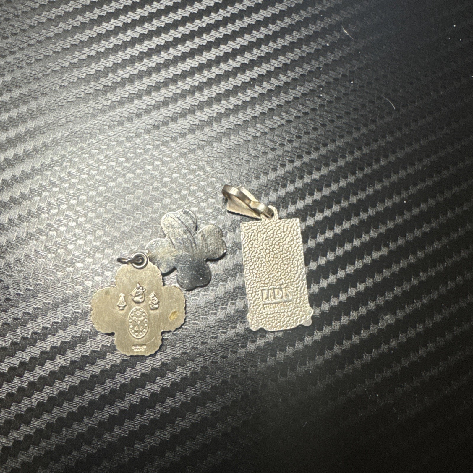 Sterling Silver Charm Pendant Medals – 4-Way Clover & Mayan Hieroglyphic Symbols