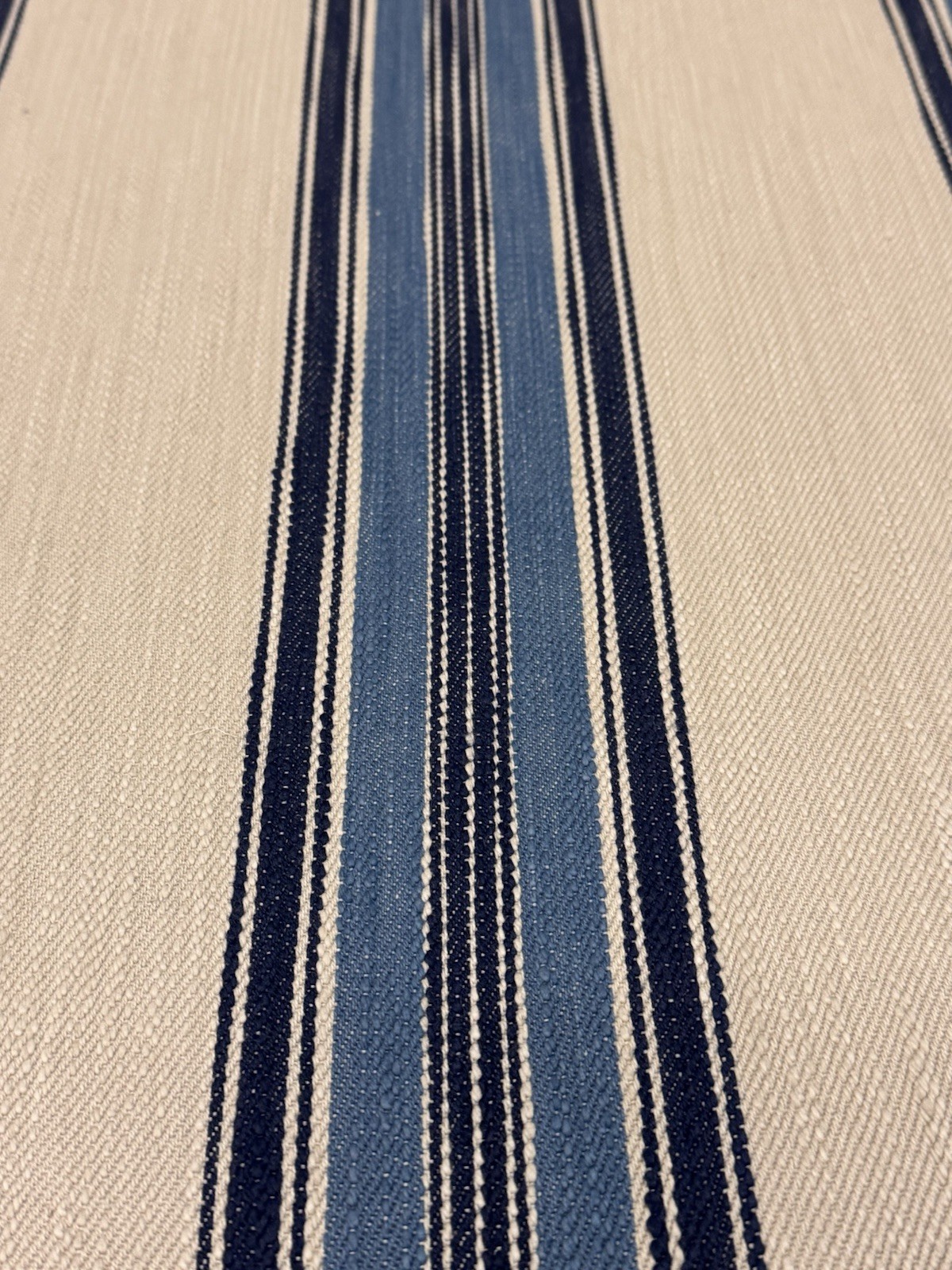 Mulberry Lee Jofa Woven Cotton Stripe Fabric- Falmouth Stripe / Indigo 2.65 yds