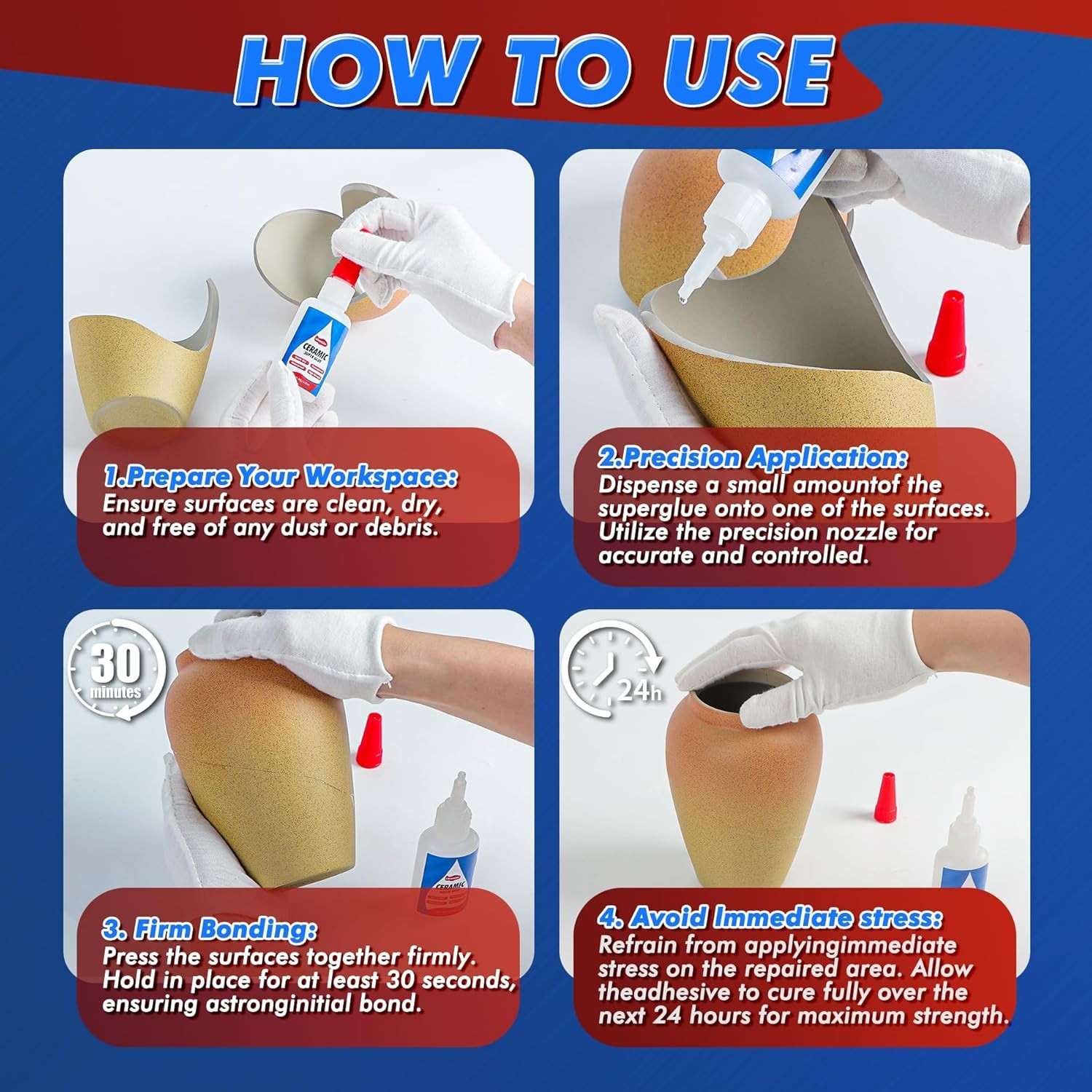 Food Grade, Fast-Drying Super Glue for Ceramic & Porcelain Repairs – 36.5ml