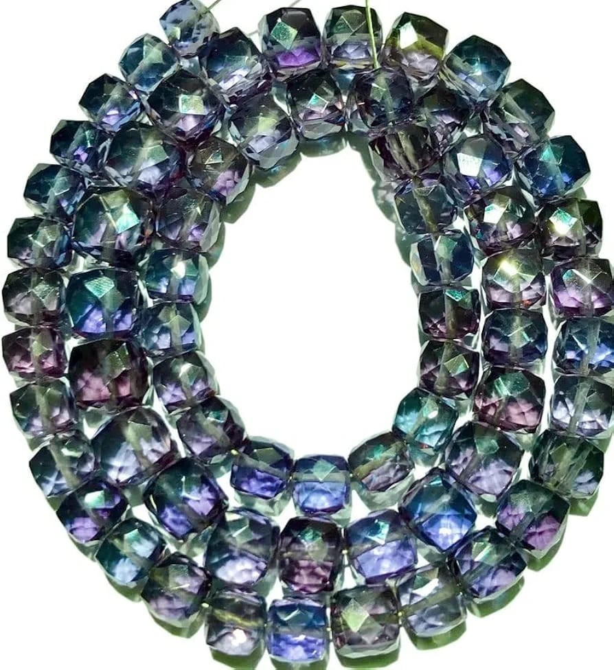 AAA+ Alexandrite Faceted Cube Beads Bracelet, Color-Changing Cube 7mm Approx