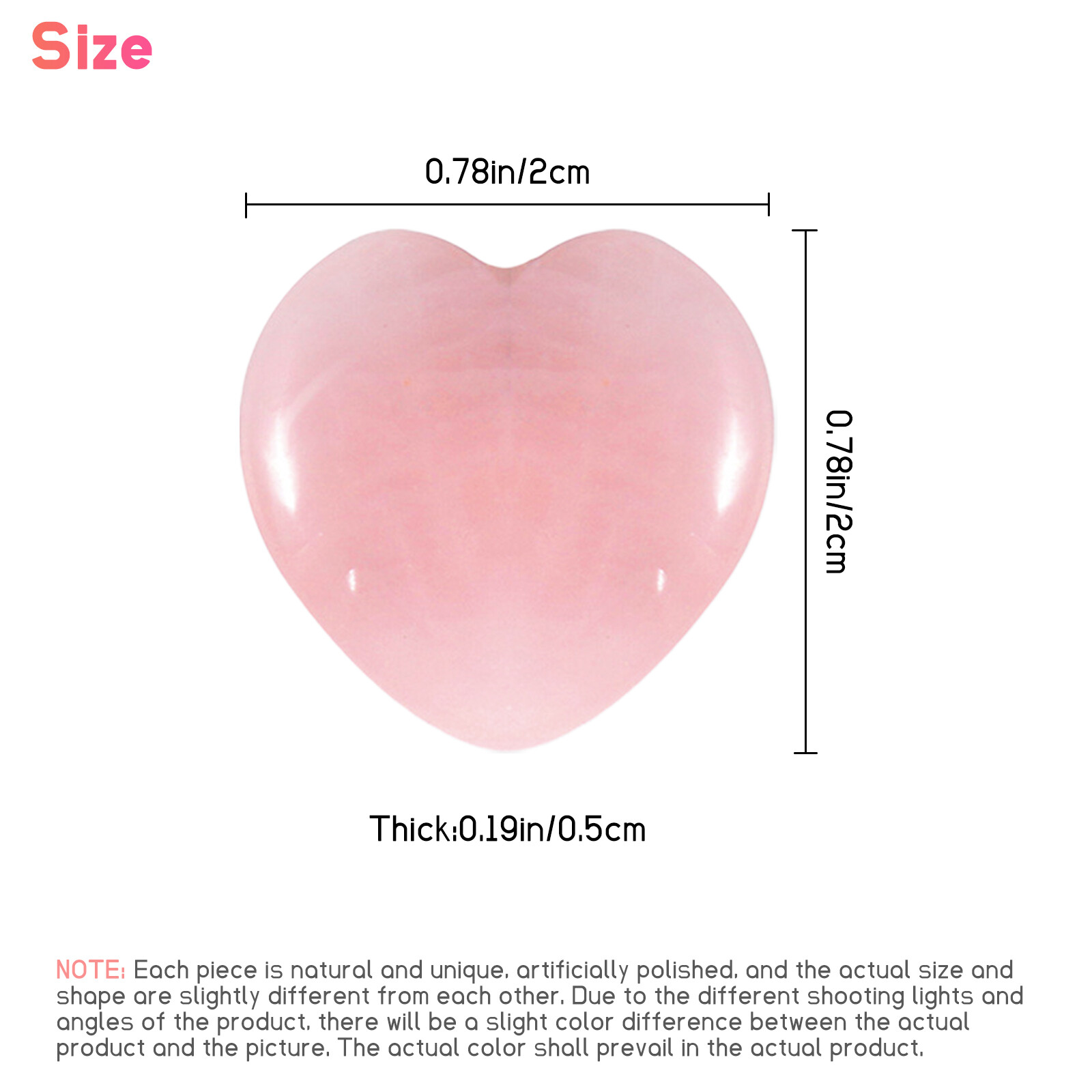 Wholesale Natural Rose Quartz Heart ❤️ ❤️20MM Crystal Healing Energy DIY Making