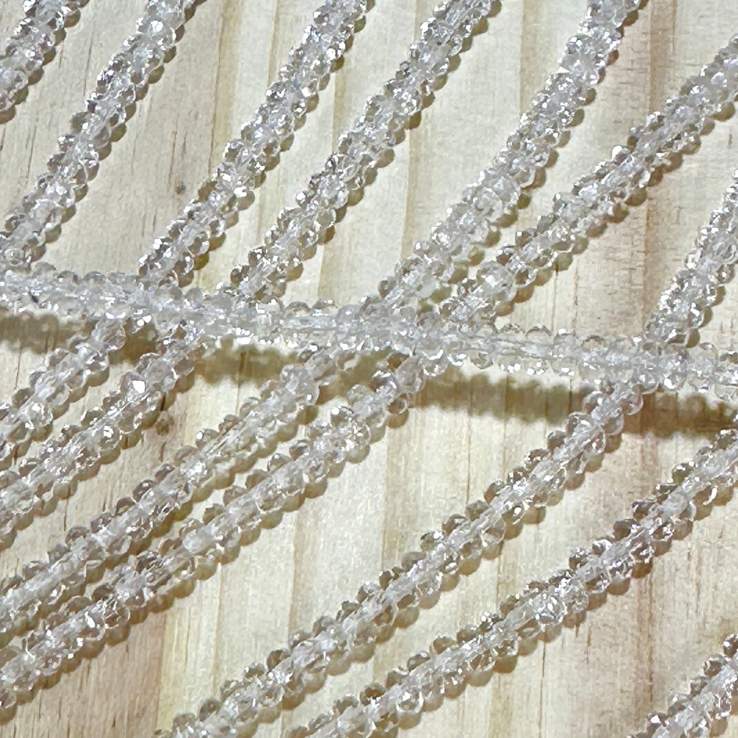 Czech Glass Rondelle Spacer Beads 2.5x4mm clear Crystal tire/donut 72pcs J863