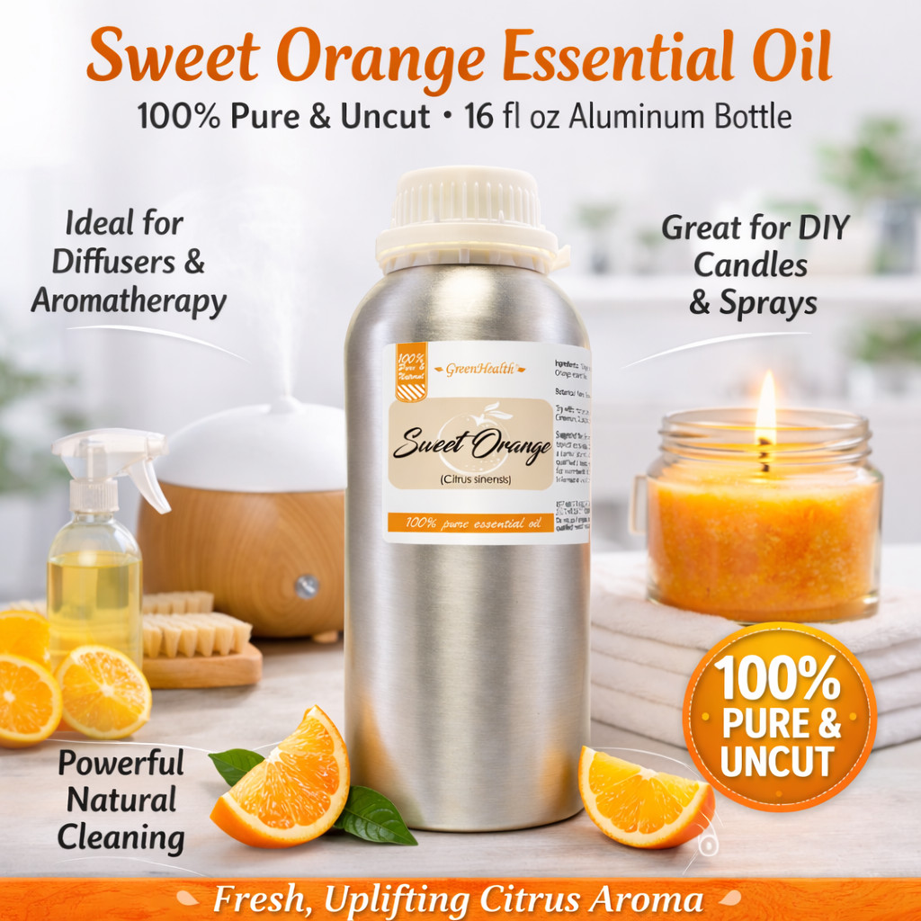 16 fl oz Orange Sweet Essential Oil (100% Pure & Natural) in Aluminum Bottle