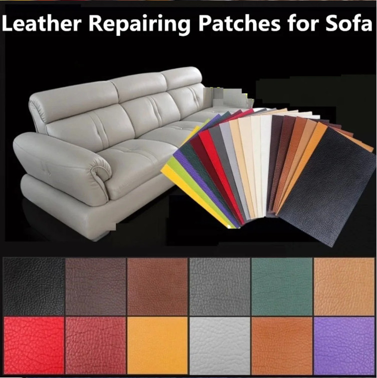Self Adhesive Vinyl Faux Leather Fabric Repair Patch Kit for Car seat Sofas