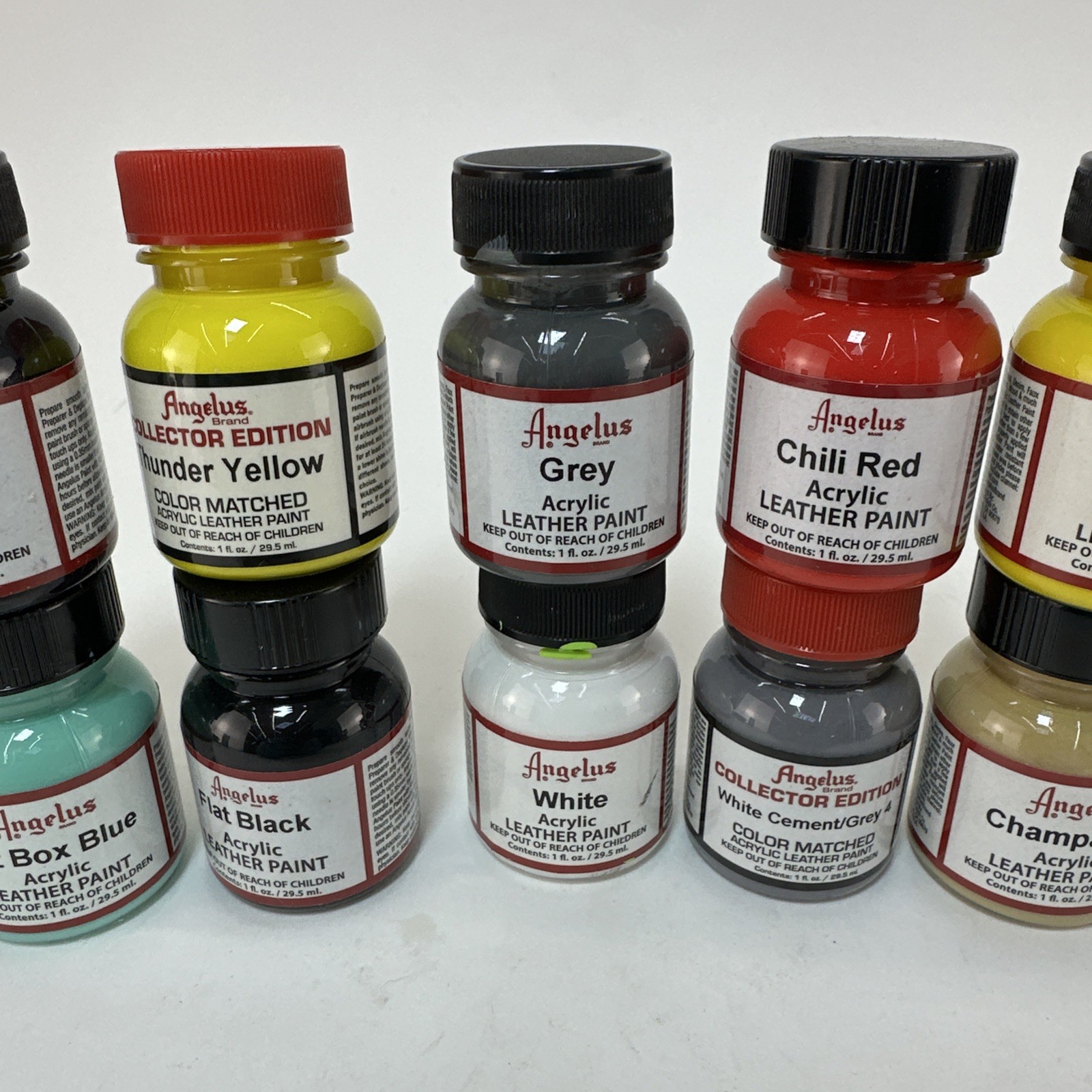 Angelus Acrylic Leather Paint Lot 20x 1oz Mixed Colors Used Sneaker Custom
