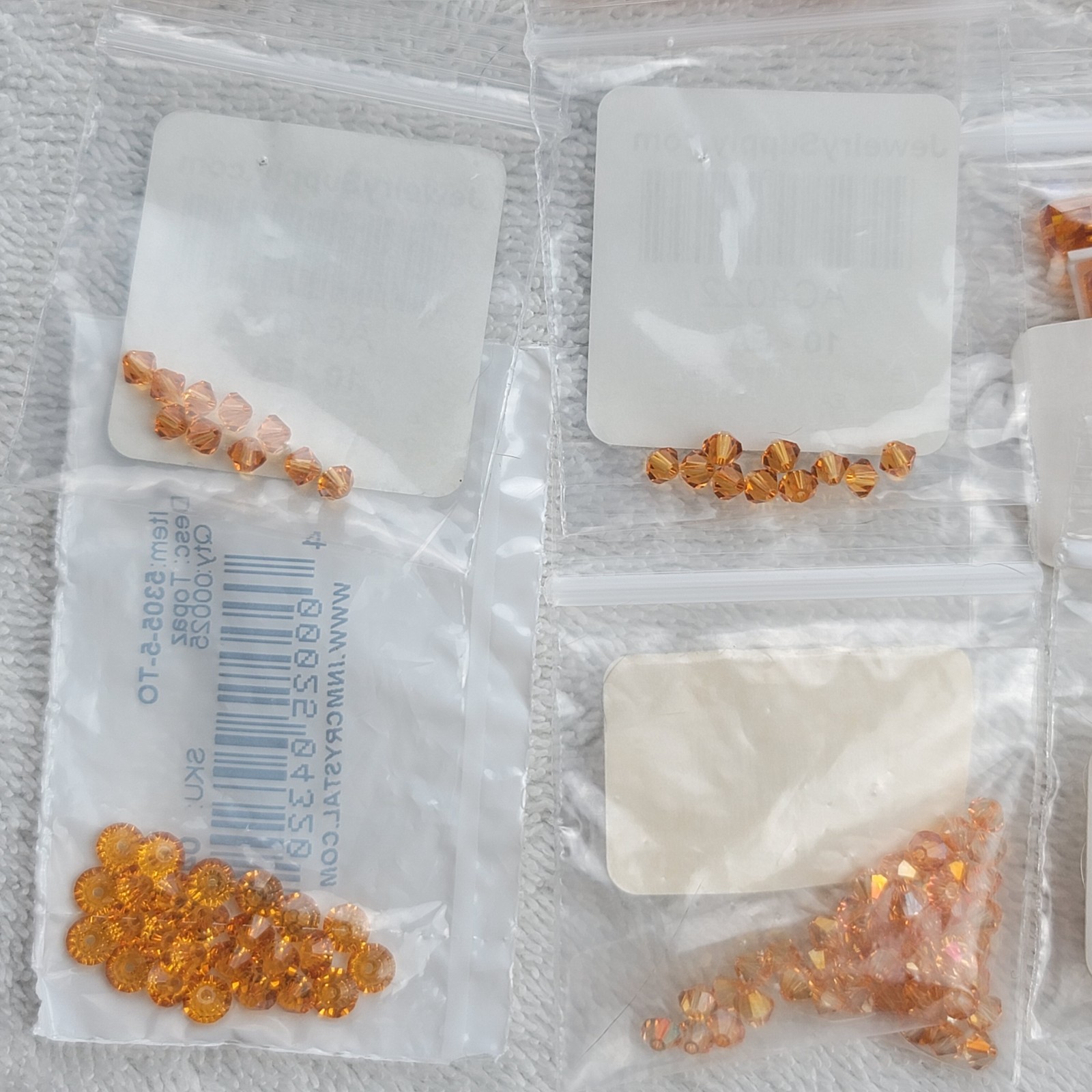 Swarovski Crystal Bead Lot Topaz Copper Bronze Bicone Pearl/Mixed Qty 5301 5810