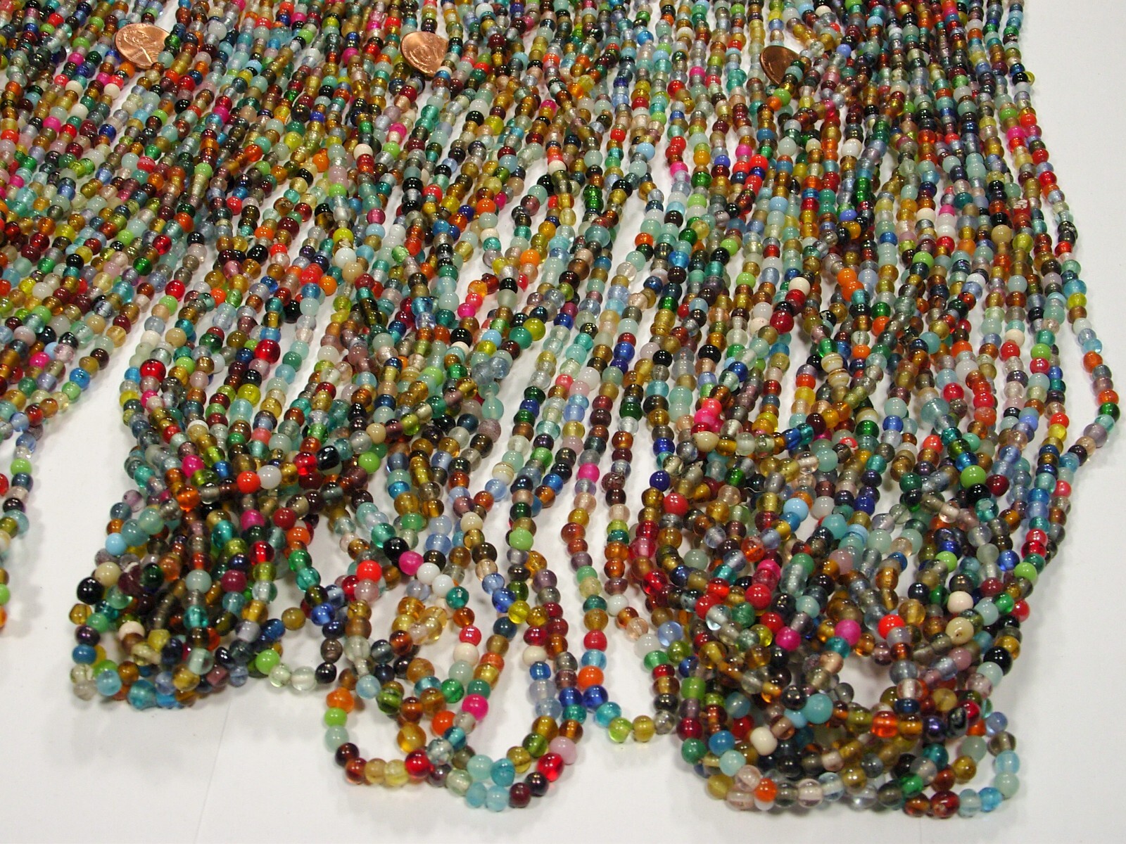 30 Strands 36″ India Handmade Assorted Color Glass Beads Wholesale Bulk (CT-52)
