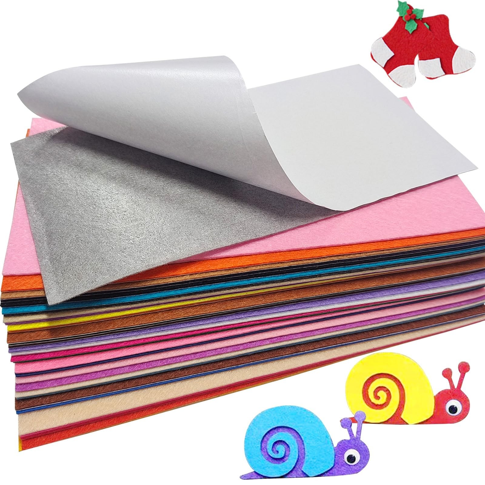 Jtnohx Self Adhesive Felt Sheets, Adhesive Backed Felt, 33 Pcs 4″ x 8″ Stiff …