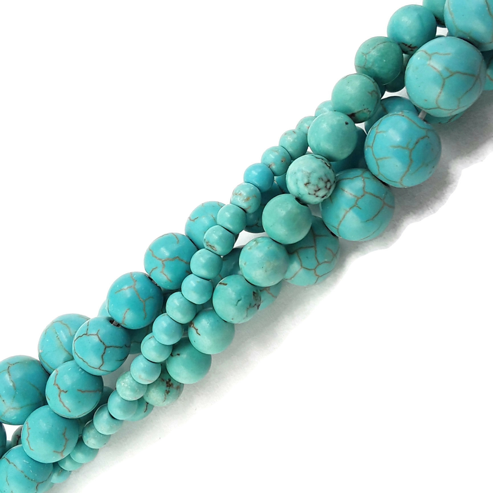 Blue Howlite Turquoise Smooth Round Beads 4mm 6mm 8mm 10mm 12mm 15.5″ Strand
