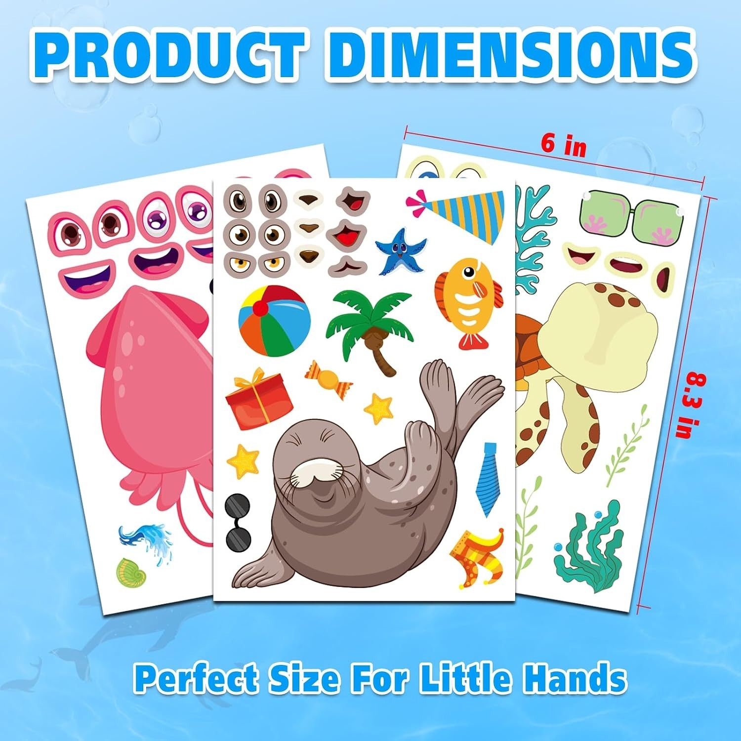 Vibrant 42 Pcs Ocean Animals Stickers – Mix & Match for Endless Creativity!