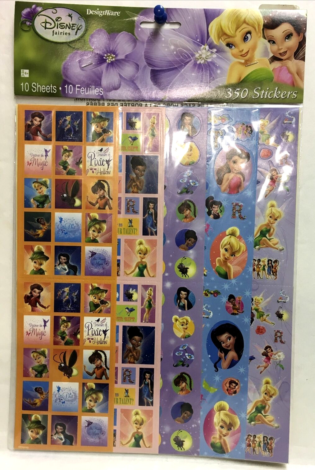 Disney FAIRIES 10 sheets 350 stickers new in package