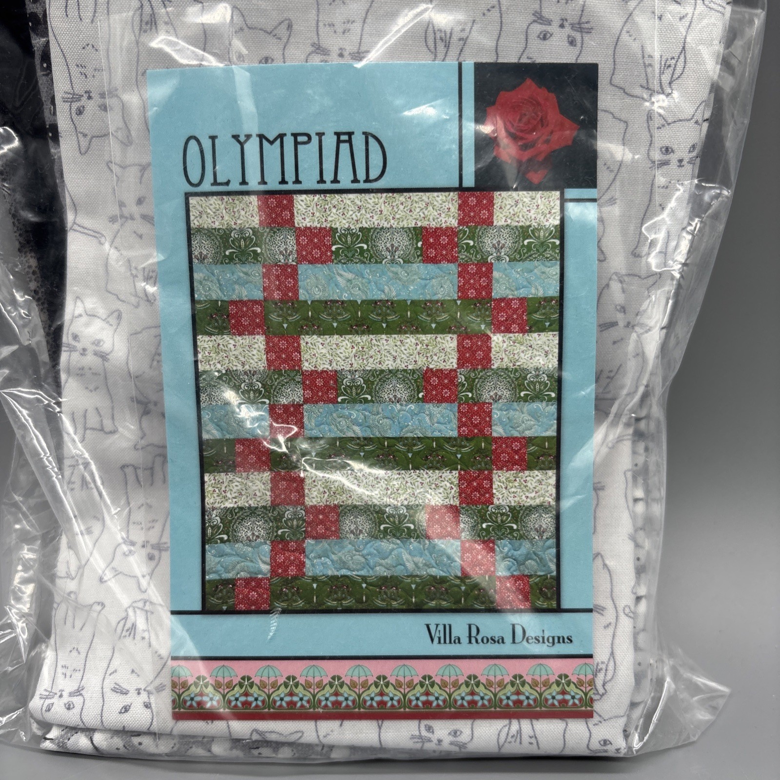 Villa Rosa Designs Olympiad Quilt Kit 48” X 54” Cats Butterflies