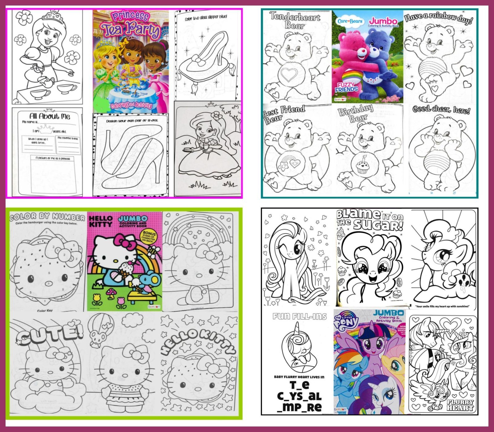 Coloring Books Ages 4-8 for Boys & Girls Assorted Licensed Coloring Book Set