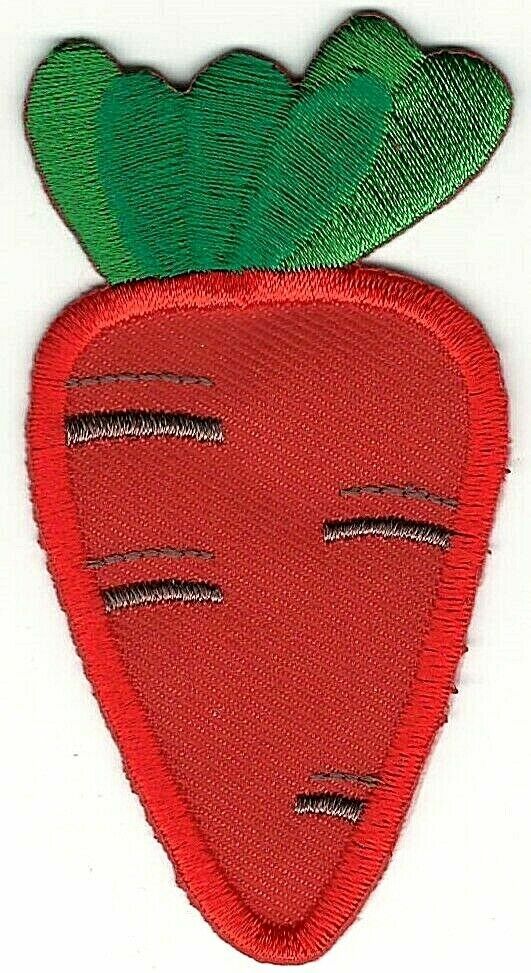 3″ Red Twill Carrot Vegetable Embroidered Patch