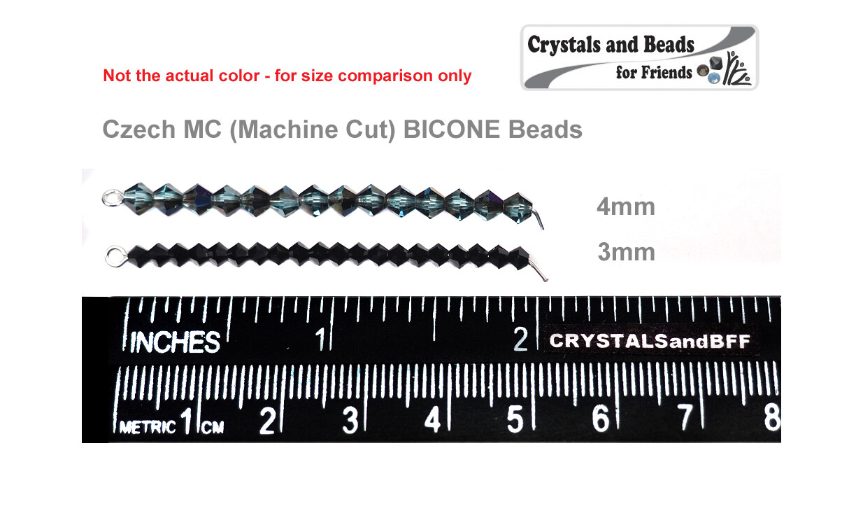 Black Diamond AB Czech Glass Beads Machine Cut Bicones 4mm Gray Rondell Crystals