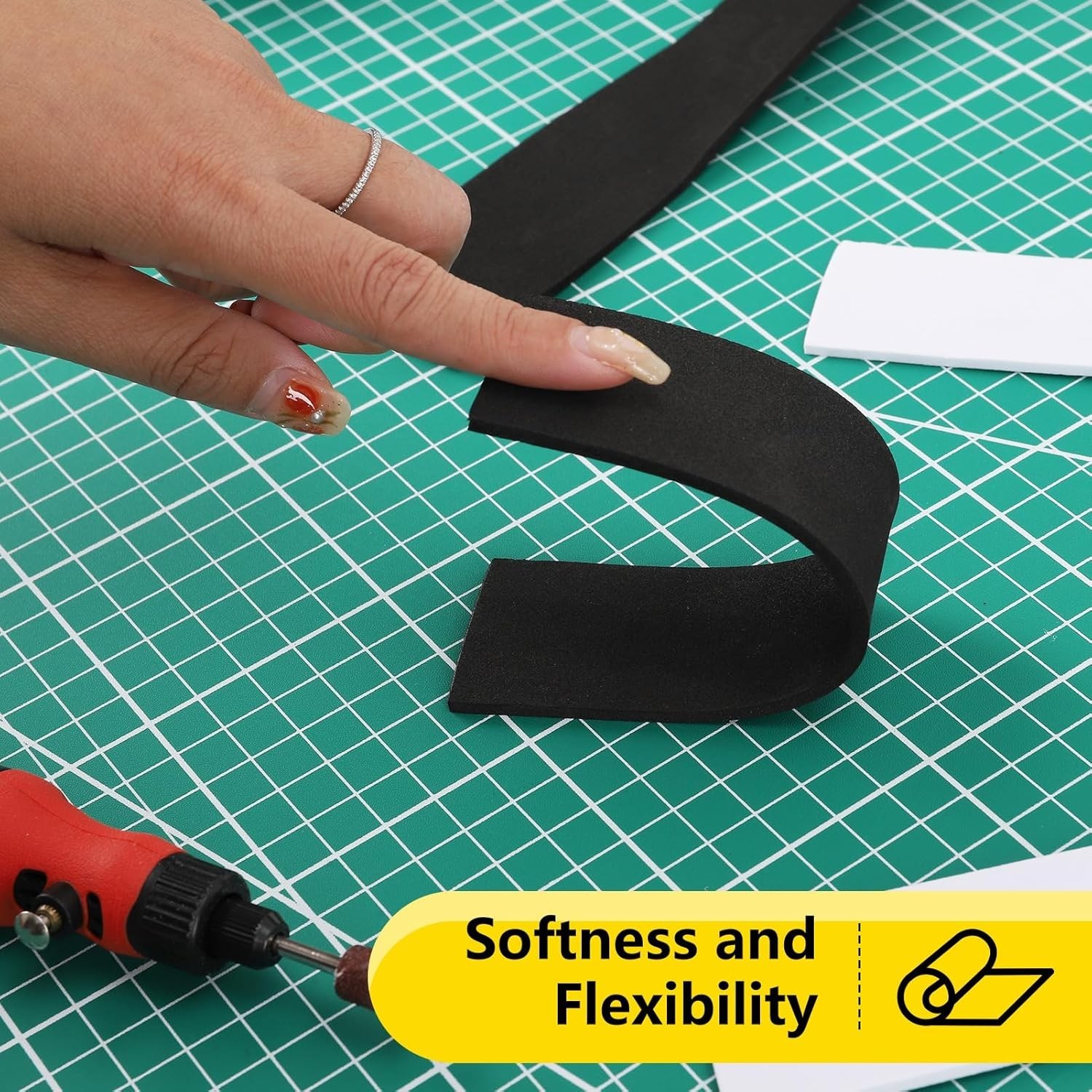 EVA Foam Roll Black 1mm Thick 49×13.5 Inch High Density Cosplay Craft DIY Sheet