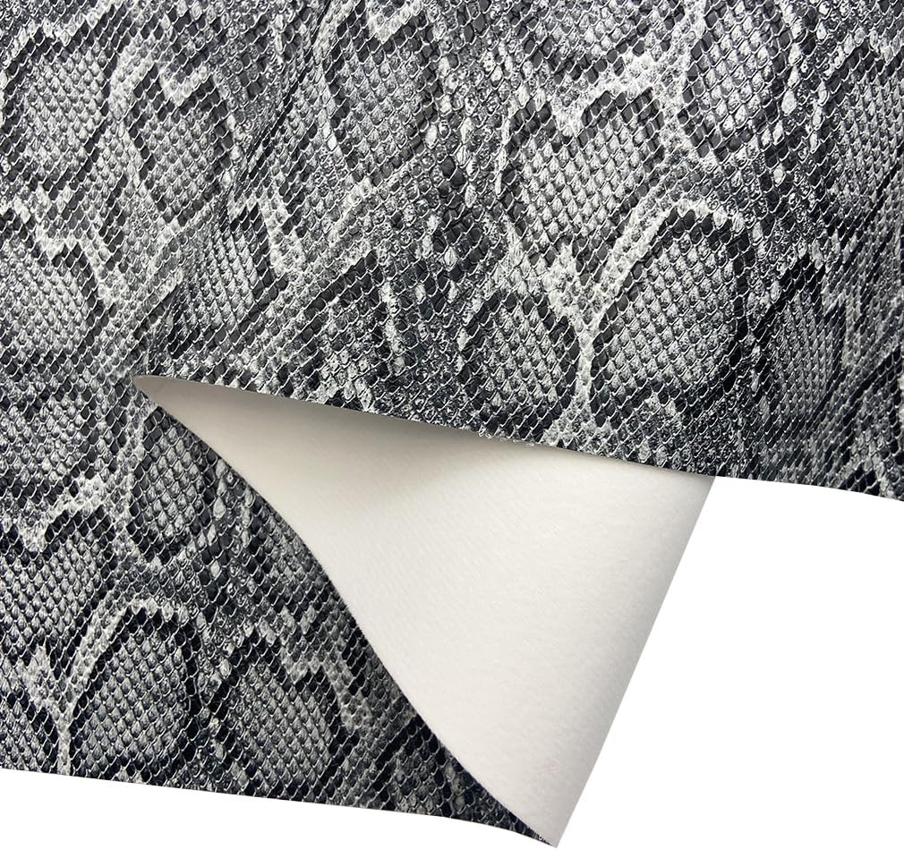 12″X54″ Snake Patterned PU Faux Leather,Embossed Snake Textured Faux Synthetic L