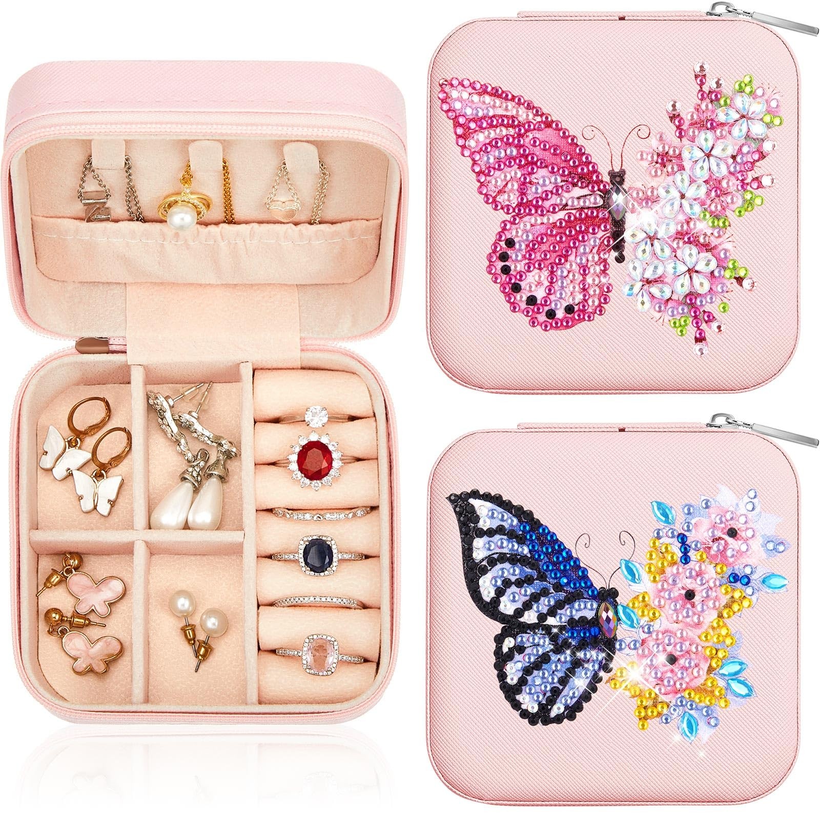 Hinly 2 Pcs Portable Diamond Painting Jewelry Storage Box DIY Diamond Art Acc…