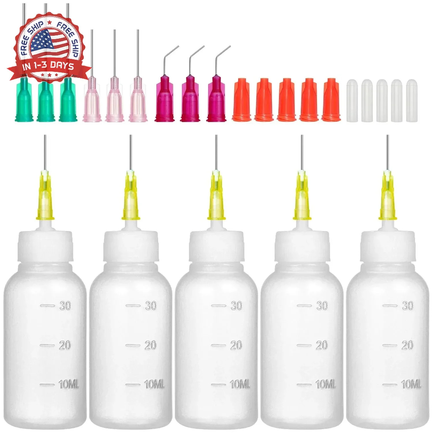 30ml Glue Bottles with Blunt Needle – Precision Tip Squeeze Applicator Dispenser