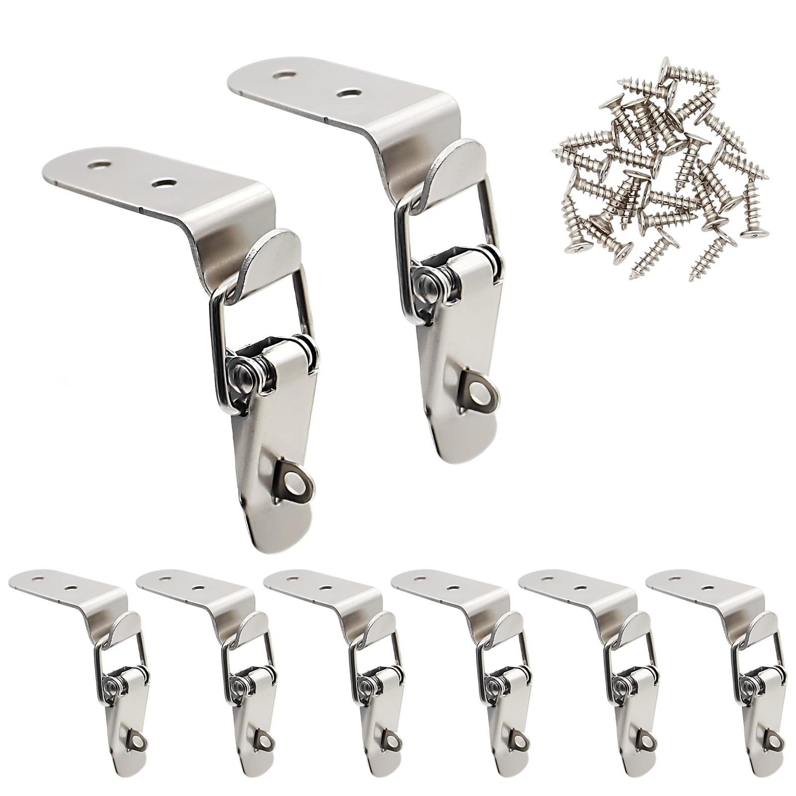 Lesnala 8 Pcs Stainless Steel 90 Degree Spring Toggle Silver-90 Degrees-8pcs