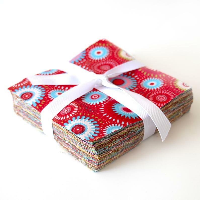 102 piece Fizzy pop pre cut charm pack 5″ squares 100% cotton fabric quilt