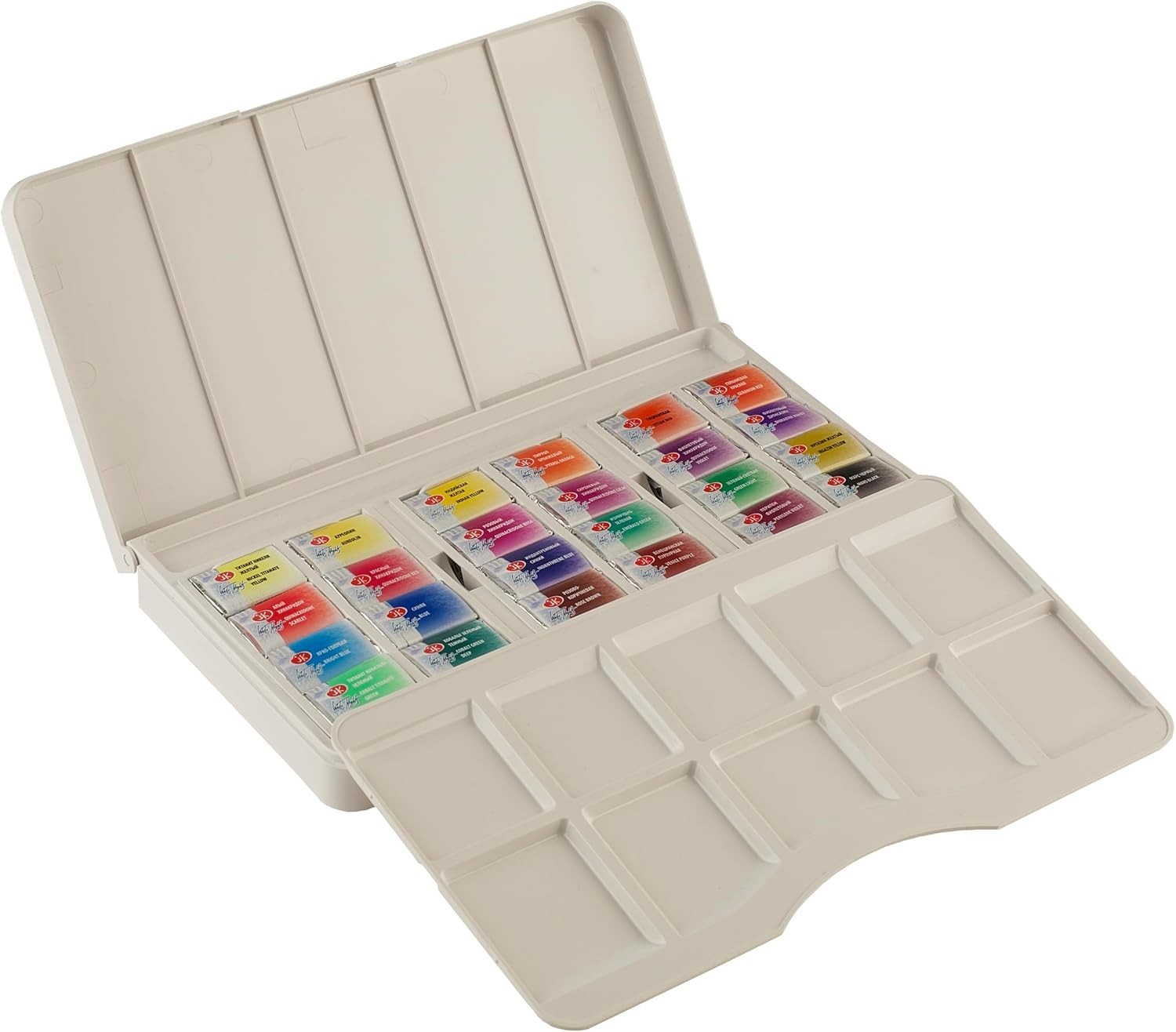 White Nights Watercolor Set 24Full Pans 2.5 Durable Plastic Box Nevskaya Palitra