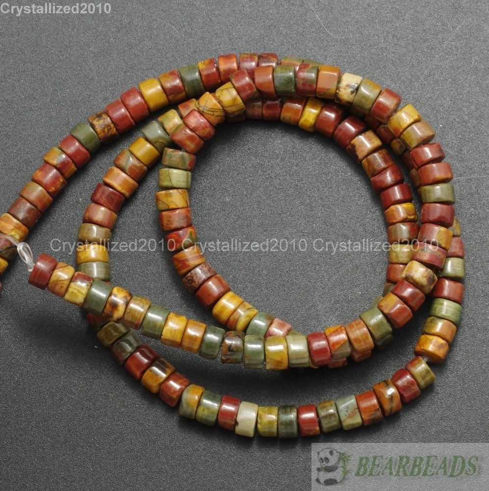 Natural Colorful Picasso Jasper Gemstone Heishi Beads 2mm 3mm 4mm 6mm 8mm 16″