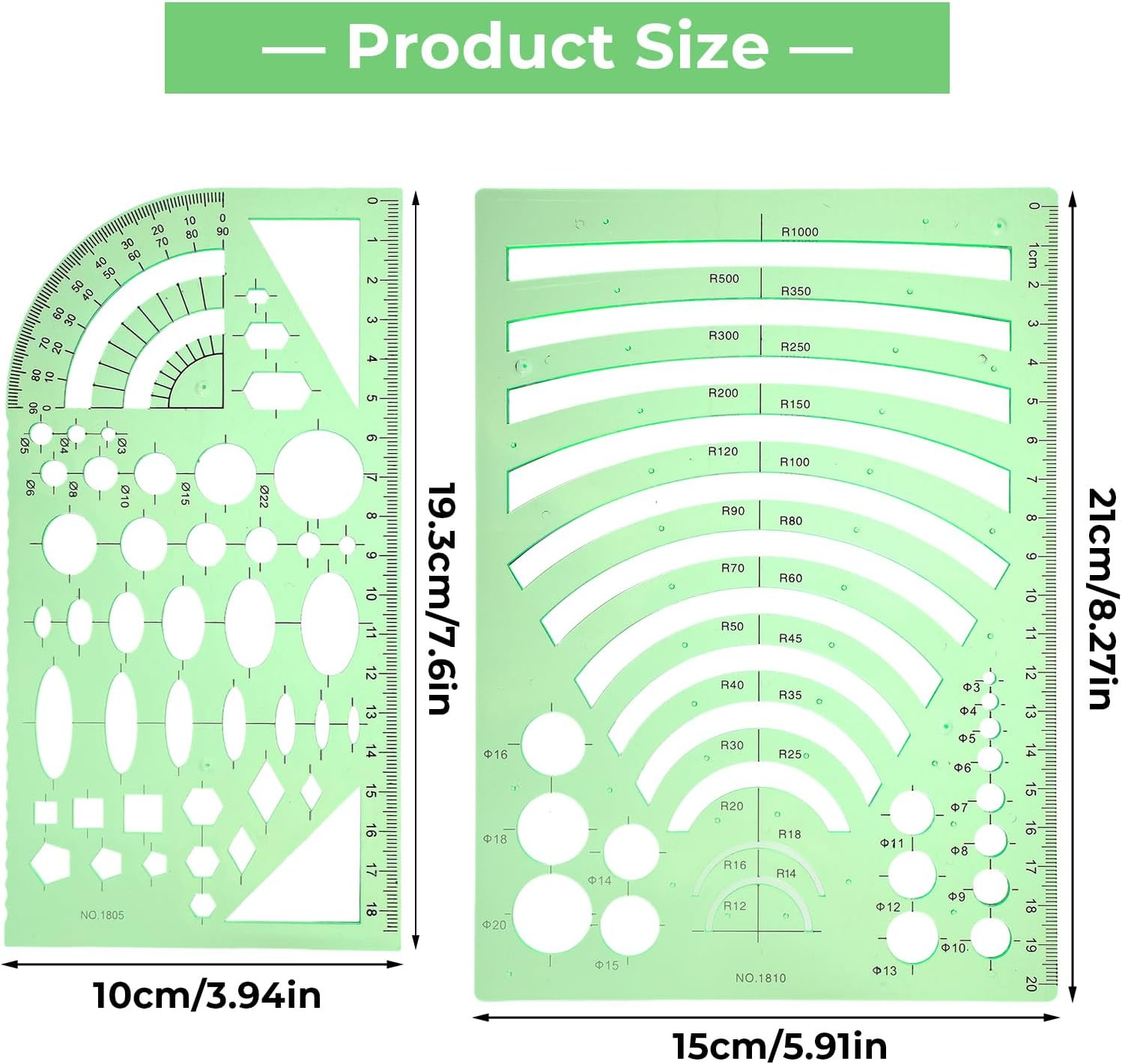 Circle Template for Drawing Drafting, Geometric Stencils for Painting Circle/Geo