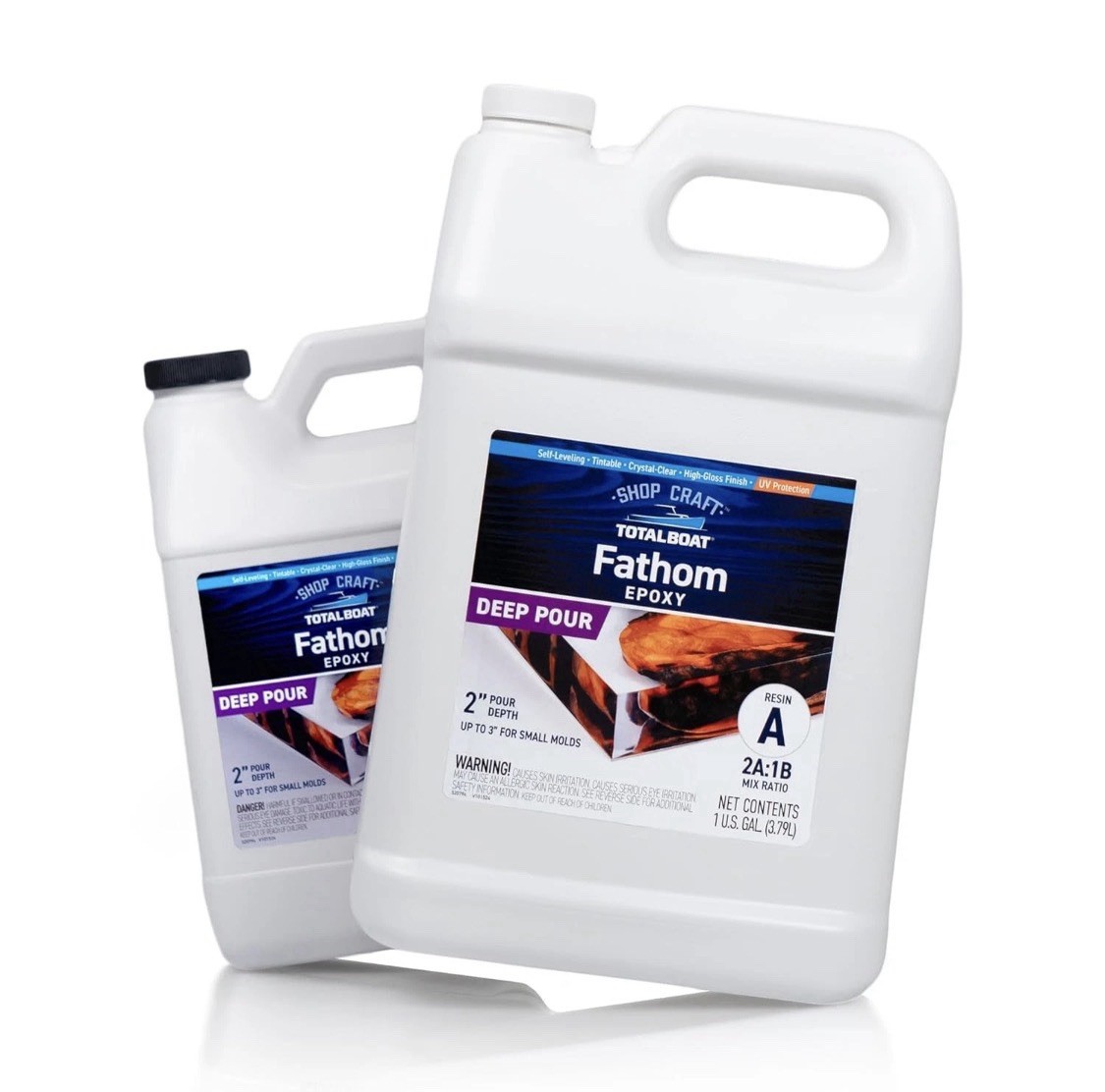 TotalBoat Fathom Deep Pour Epoxy Resin 1.5 Gallon Crystal Clear Casting Kit