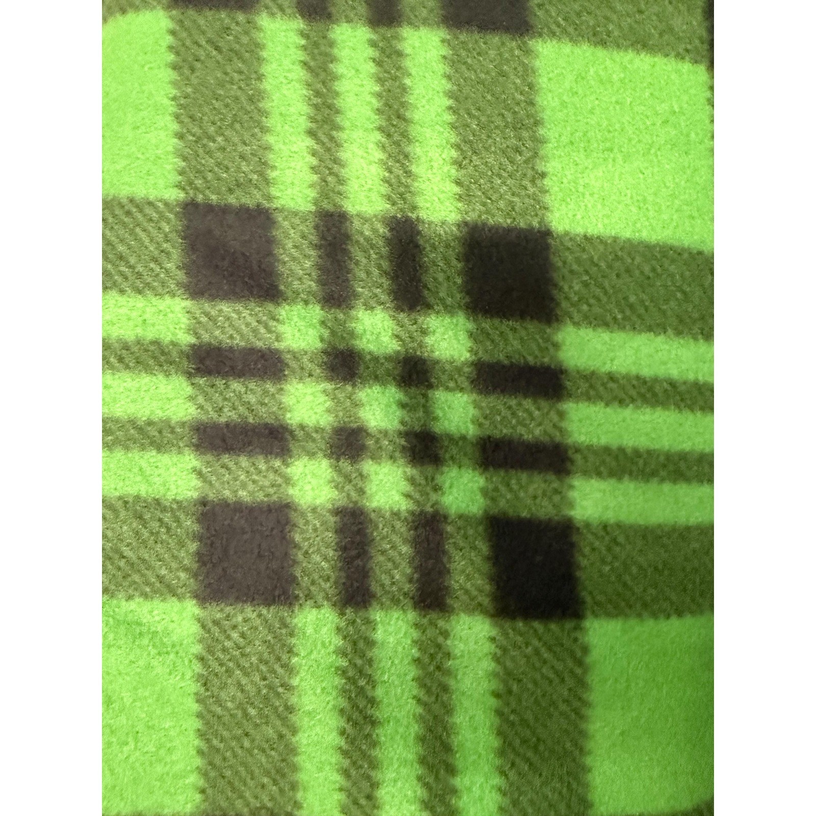 GREEN plaid lightweight softhand blizzard fleece OEKOTEX® STAND 100 1 unit=1 yd