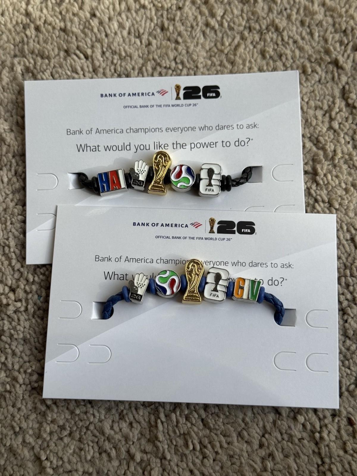 FIFA World Cup 26 Fan Band Charm Bracelets. Different assortments.