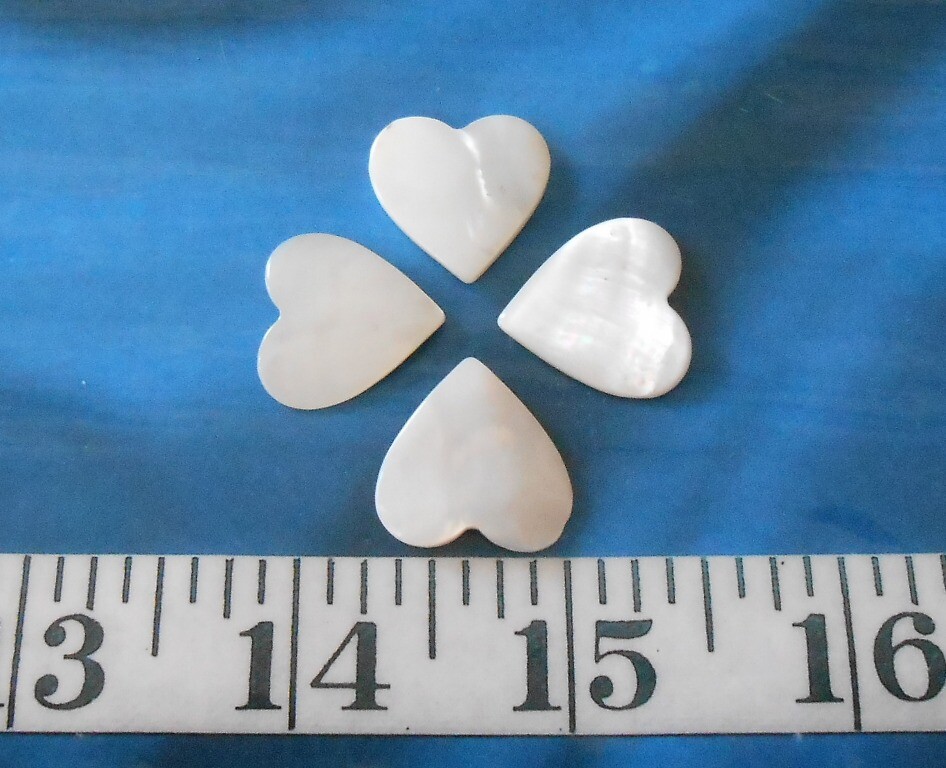 ~ Mother of Pearl (MOP) Carved Seashell Heart ~ Natural Iridescent White/Ivory ~