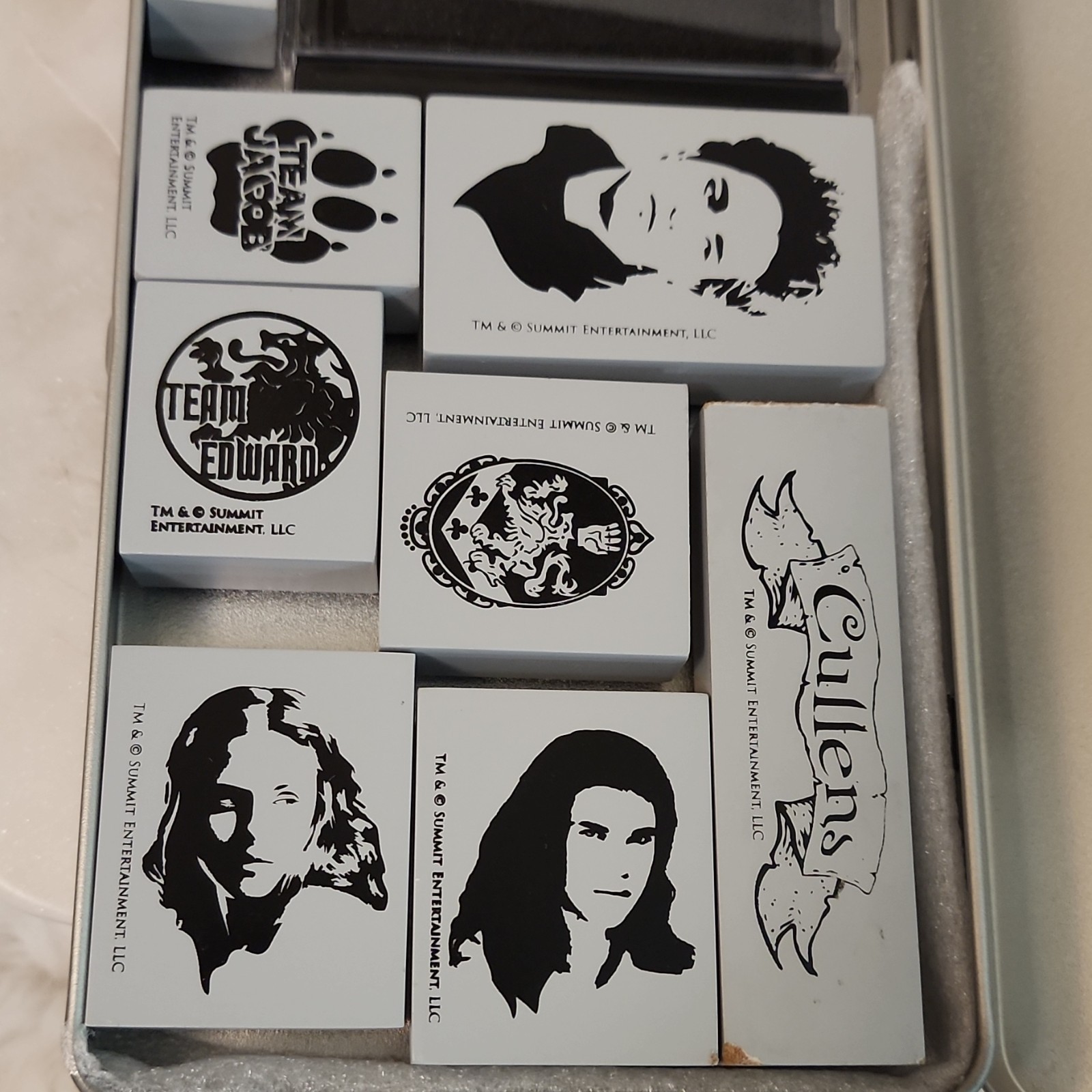 NECA Twilight Rubber Mounted Stamp Set w/ Ink Pad in Tin, Assorted Stamps