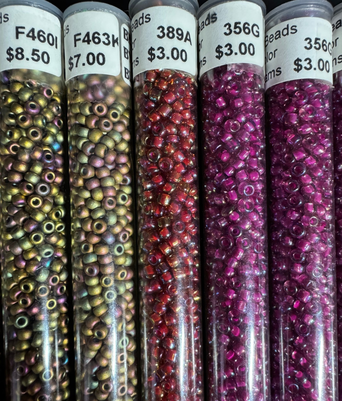 Glass Seed Bead Lot 30 Tubes – Purple, Pink, Magenta & Red – Different Sizes NOS