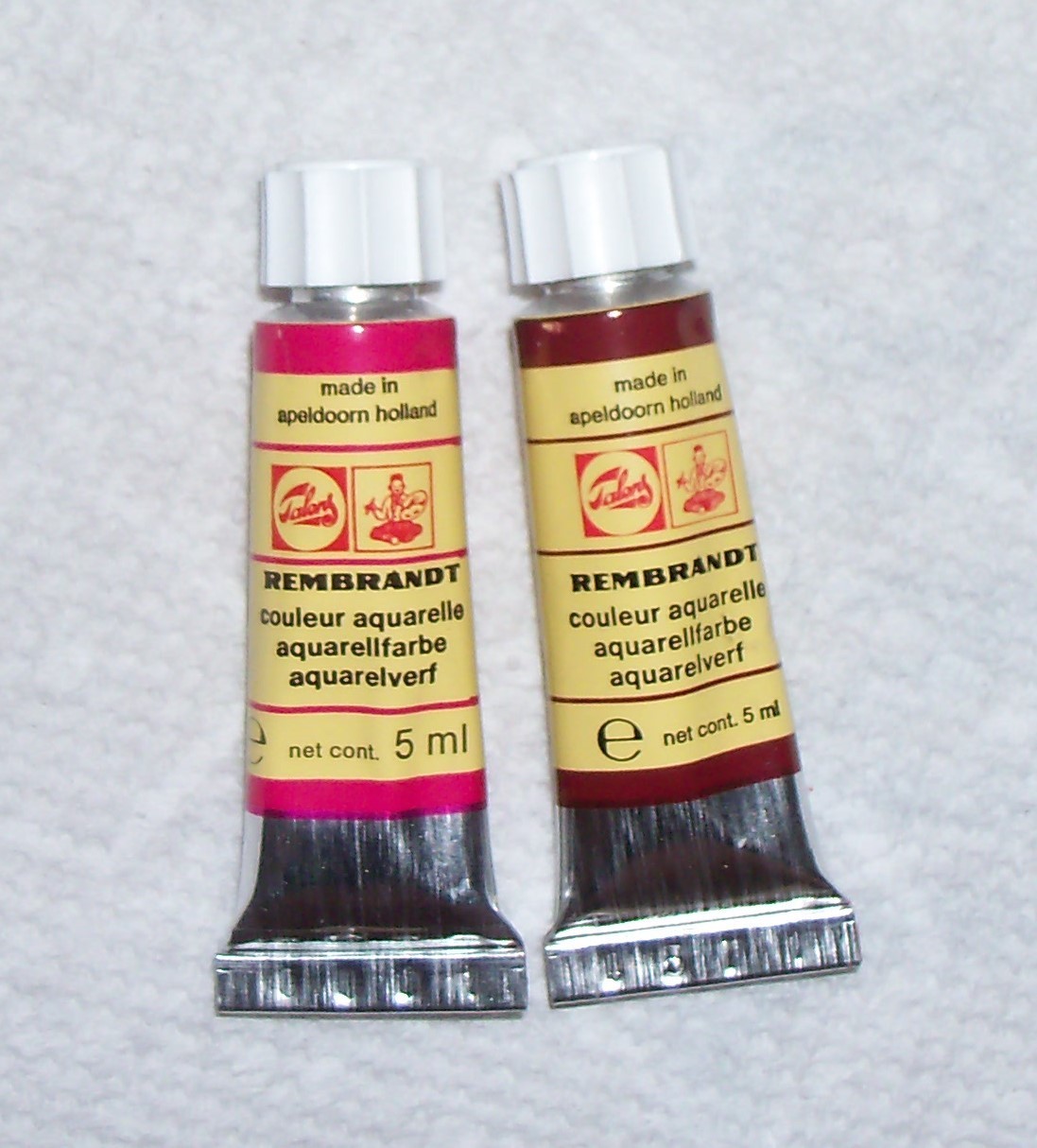 Lot E of 2 Rembrandt Watercolor Paints Asst Colors 5ml Tube Pro Quality VTG NOS