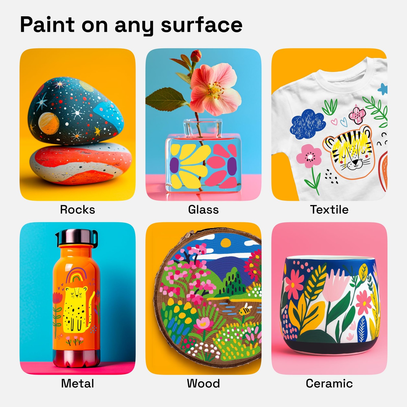 ARTISTRO 12 Acrylic Paint Markers for Rock, Fabric, Wood, Glass, Eggs – Dual-Tip