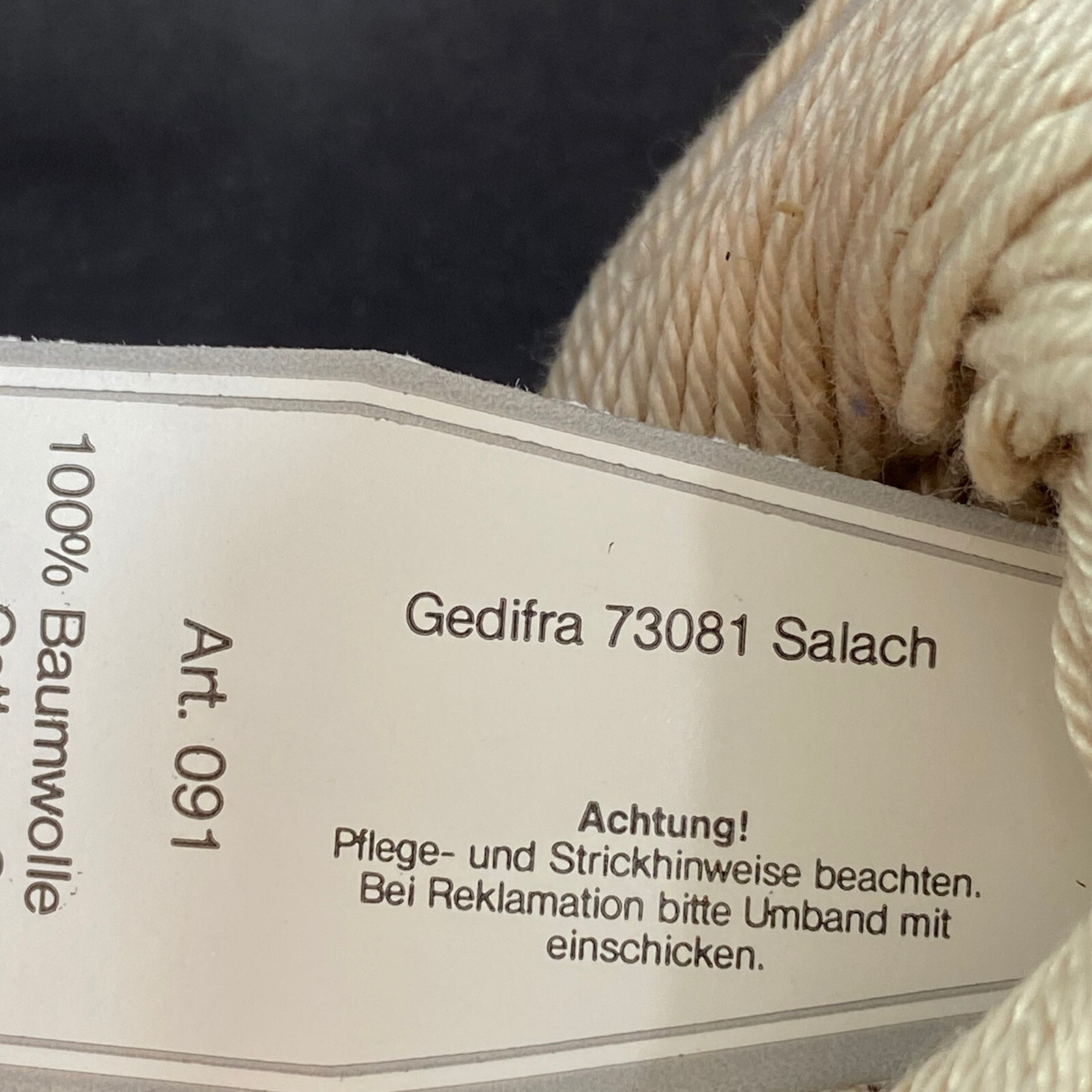 Gedifra St Tropez Yarn 100% Cotton 50g 125m Color # 6110 Beige Made in Bulgaria