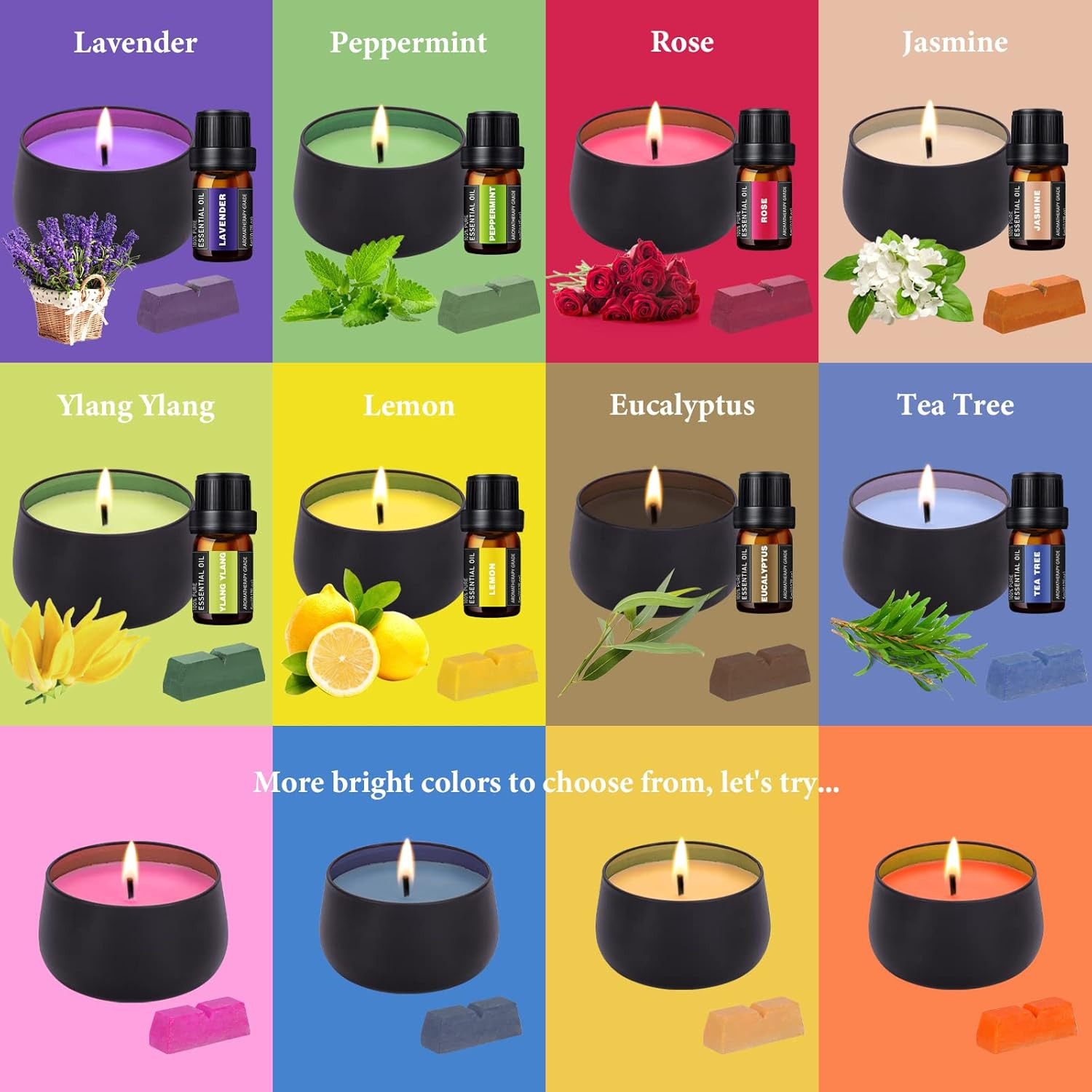 Candle Making Kit for Adults with Hot Plate, DIY Starter Soy Candle Making Suppl