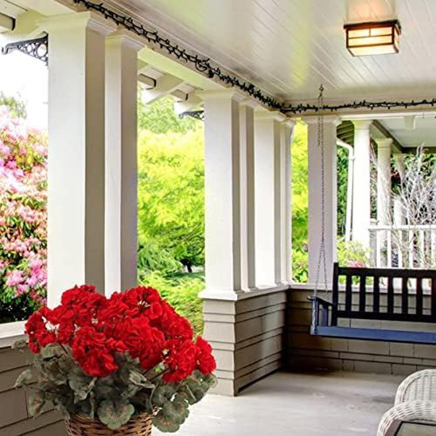 3-Pack Red Real-Touch Artificial Geranium Bushes, 18″ UV & Water Resistant Fa…