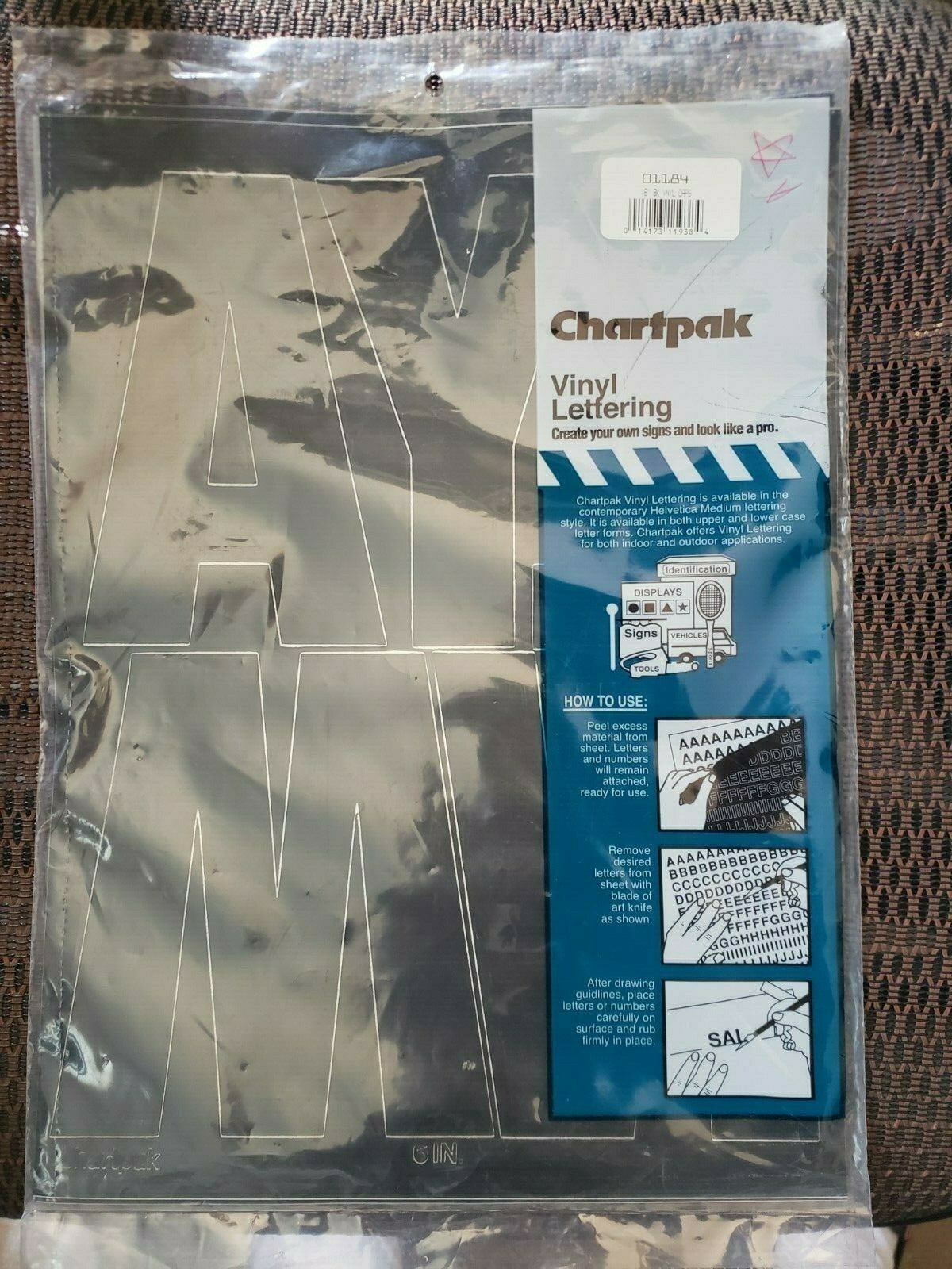 Chartpak 01184 Press-on Uppercase Letter – 6″ – Vinyl – Black Ships 24 hours!