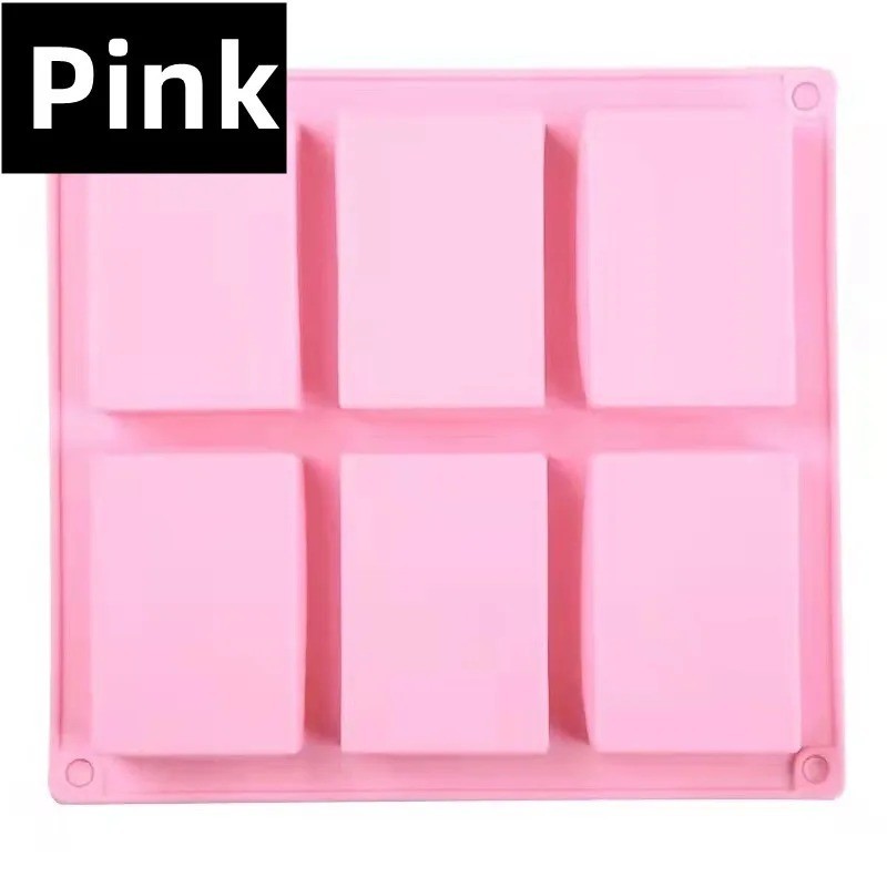6 Cavity Rectangle Silicone Soap Making Molds DIY Mold Cake Bakeware Mould Tool