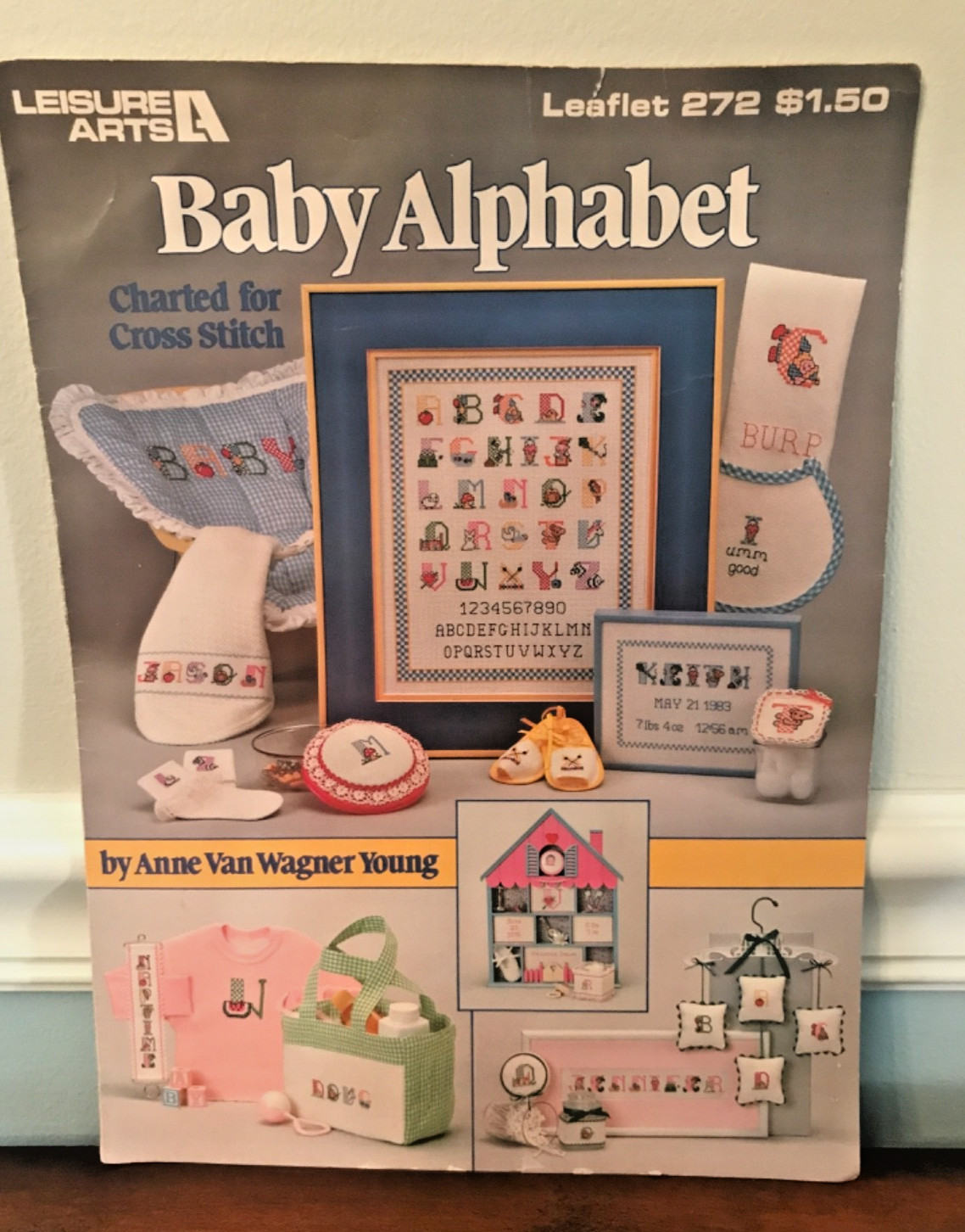 Leisure Arts Baby Alphabet Cross Stitch Pattern Leaflet 272 Vintage 1983