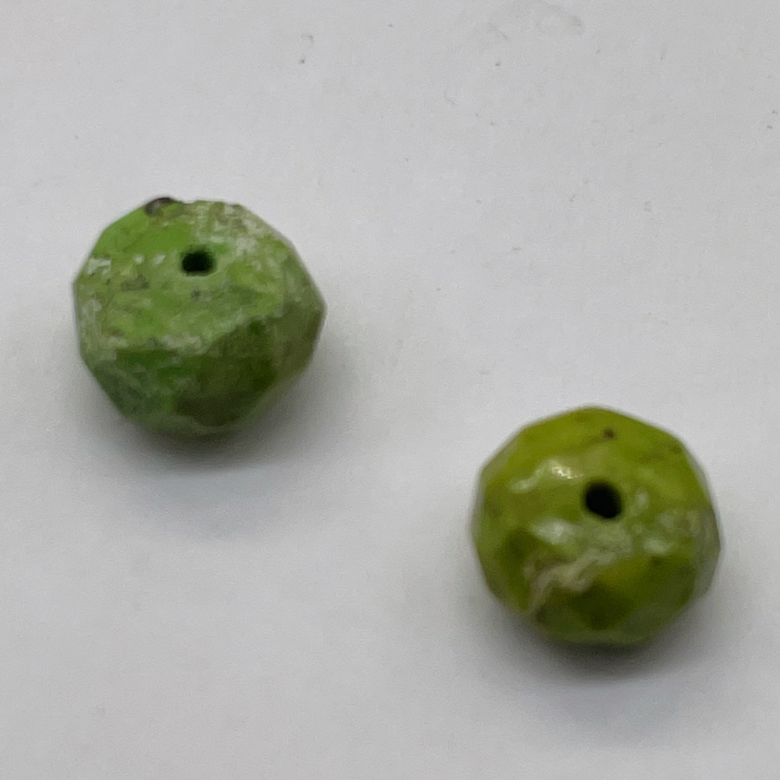 Natural Gaspeite Faceted Roundel Beads | 7x5mm to 7x3mm Green| Roundel | 2 Bds|